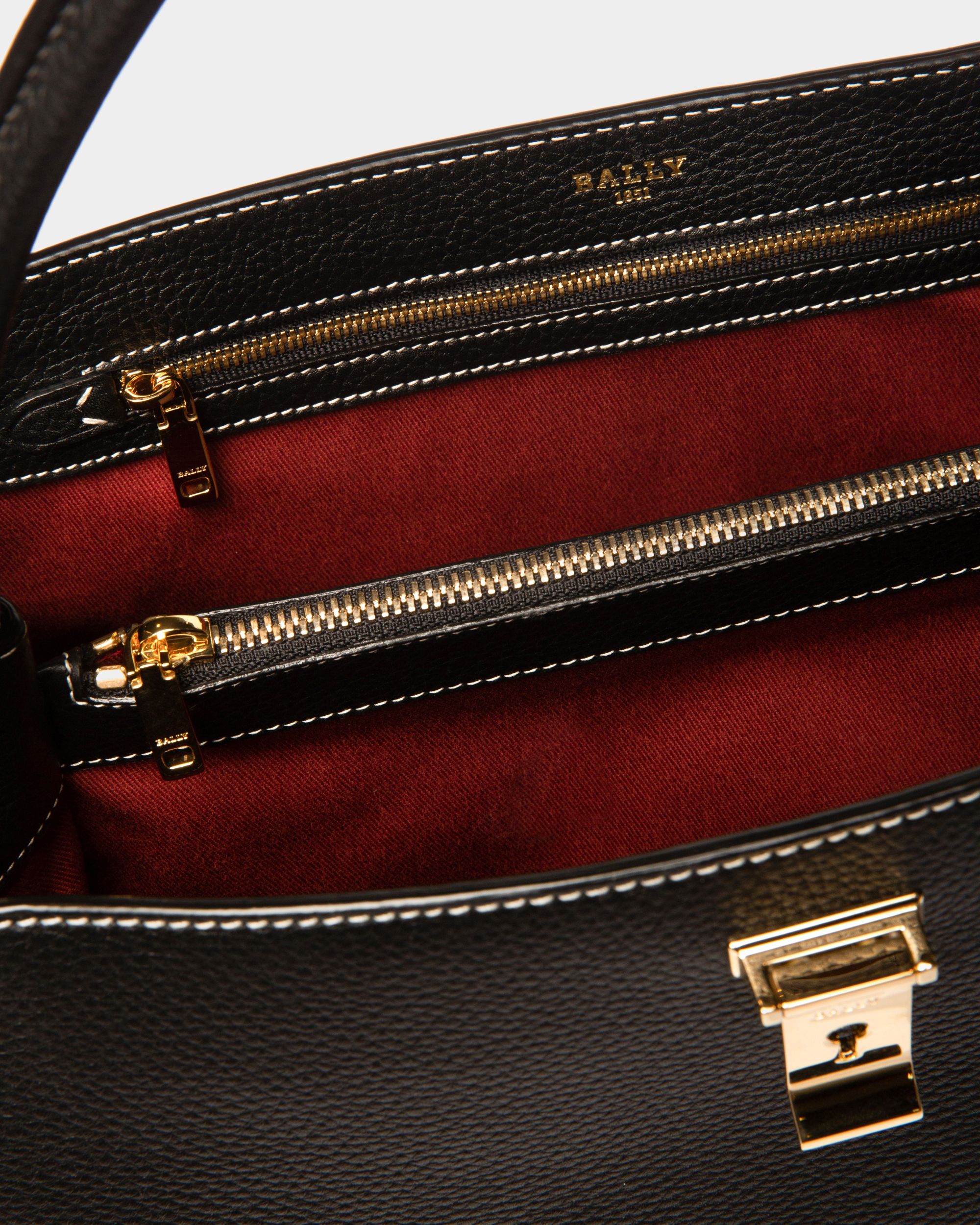 Layka Henkeltasche Aus Schwarzem Leder - Damen - Bally - 05
