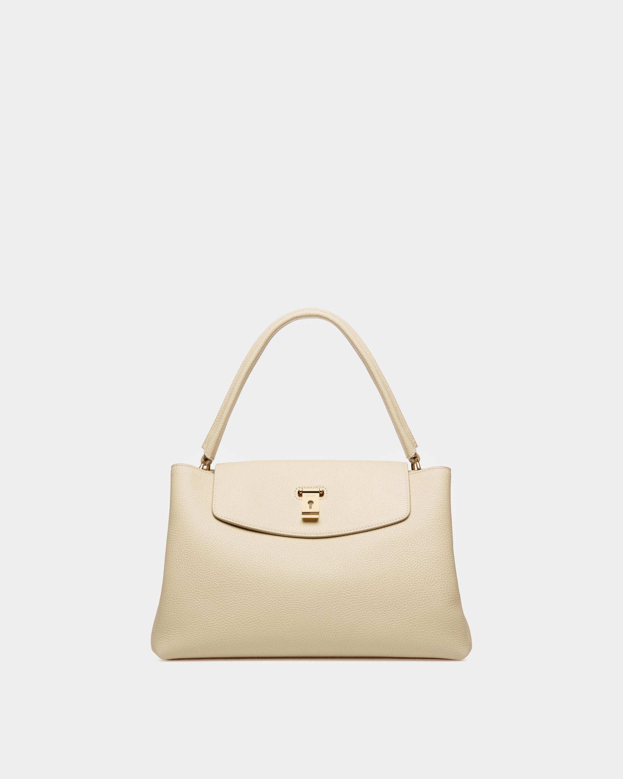 Layka Henkeltasche Aus Hellbeigem Leder - Damen - Bally - 01
