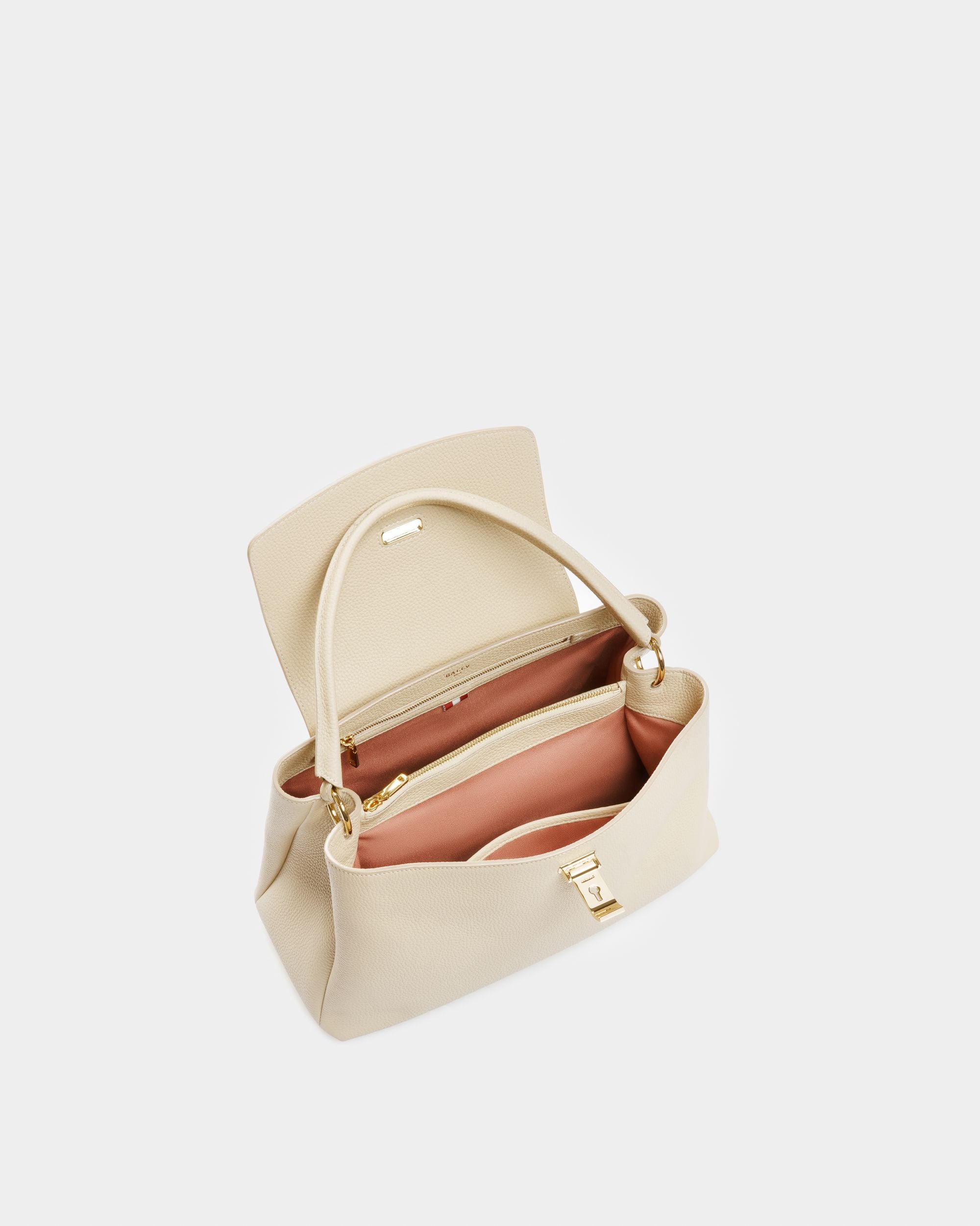 Layka Henkeltasche Aus Hellbeigem Leder - Damen - Bally - 03