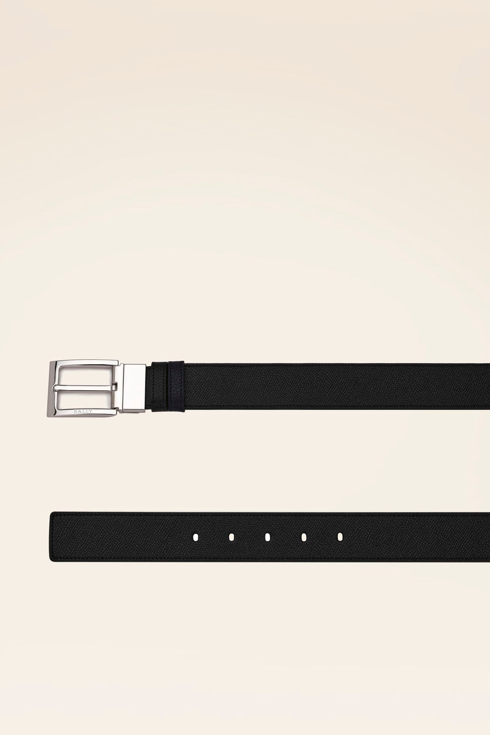 Men's Black Leather Belt - Herren - Bally - 02