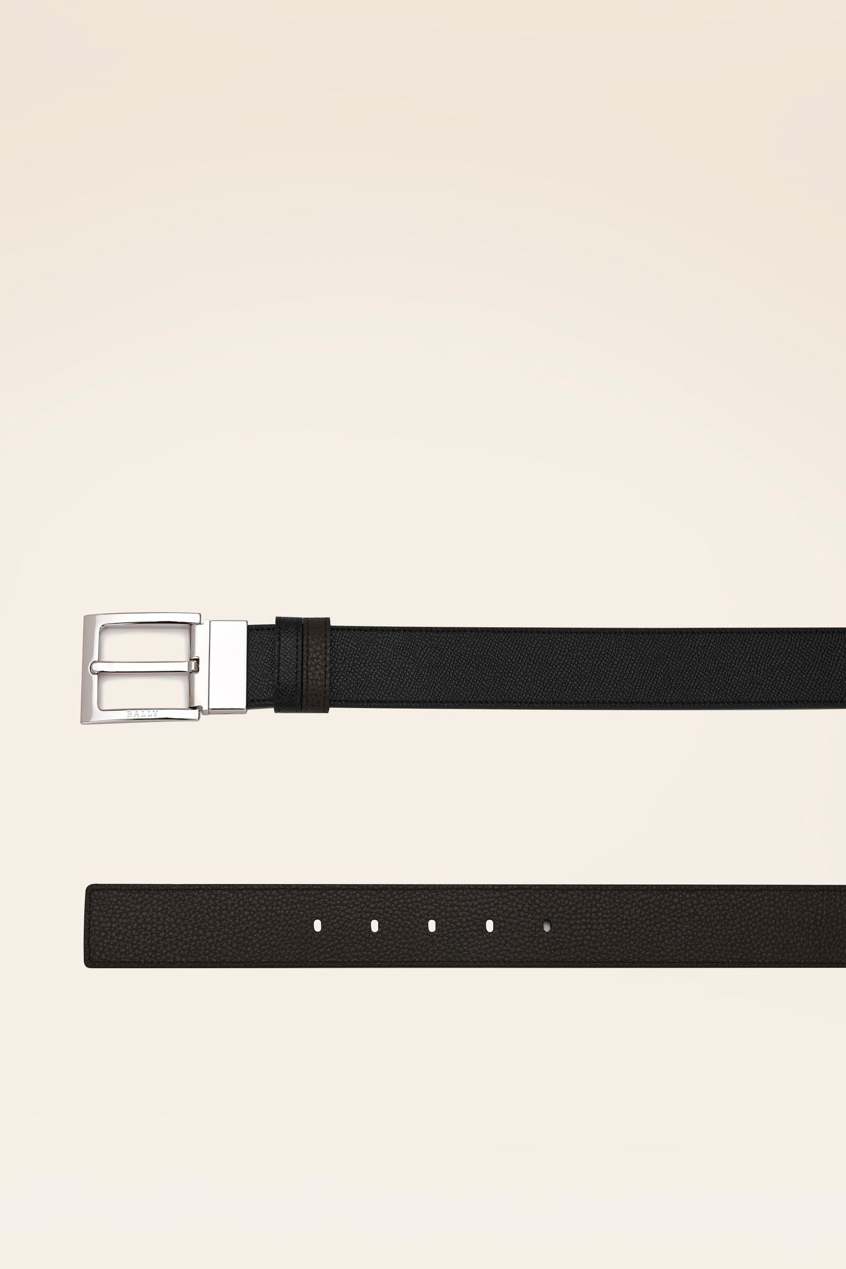 Men's Black Leather Belt - Herren - Bally - 02