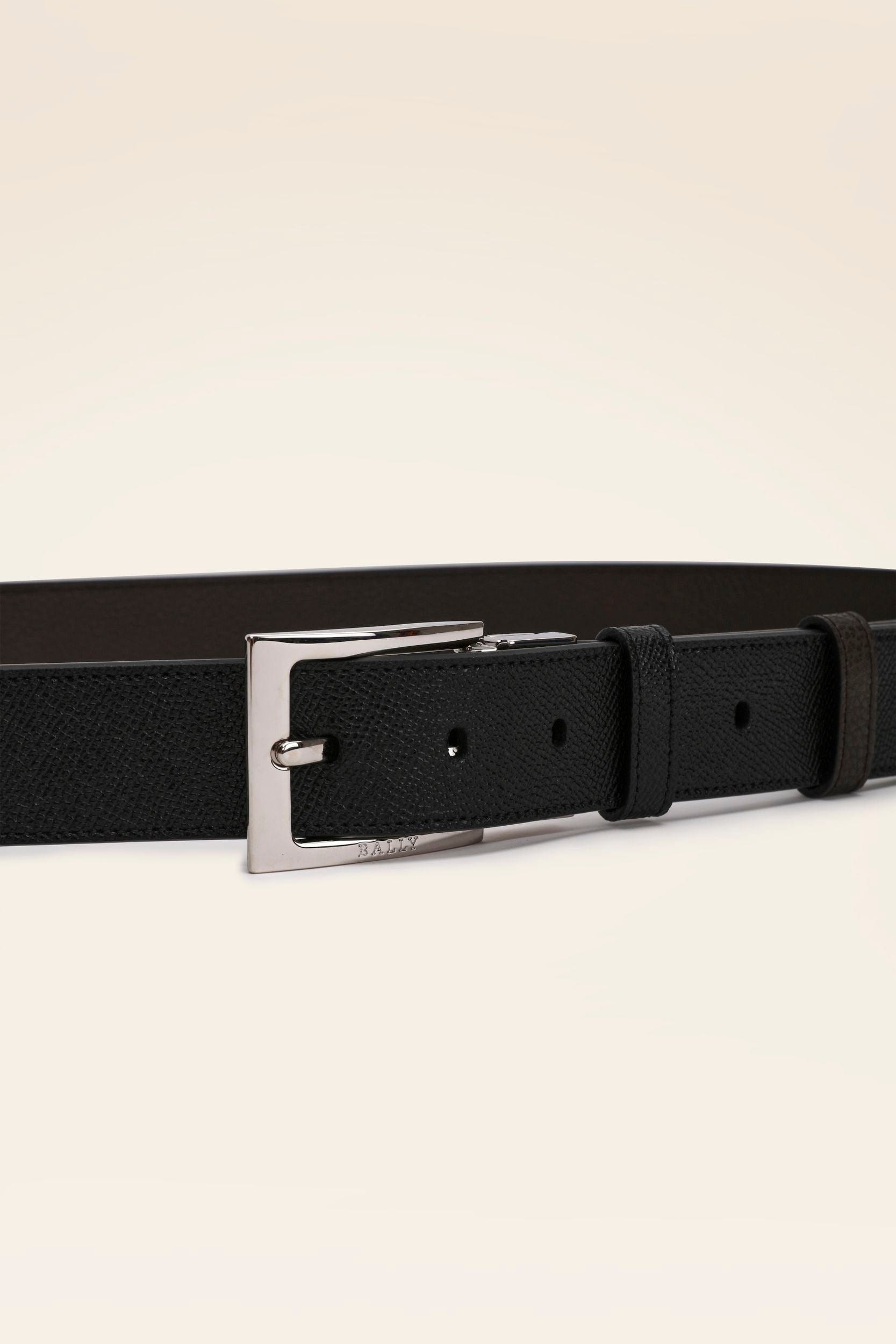 Men's Black Leather Belt - Herren - Bally - 03