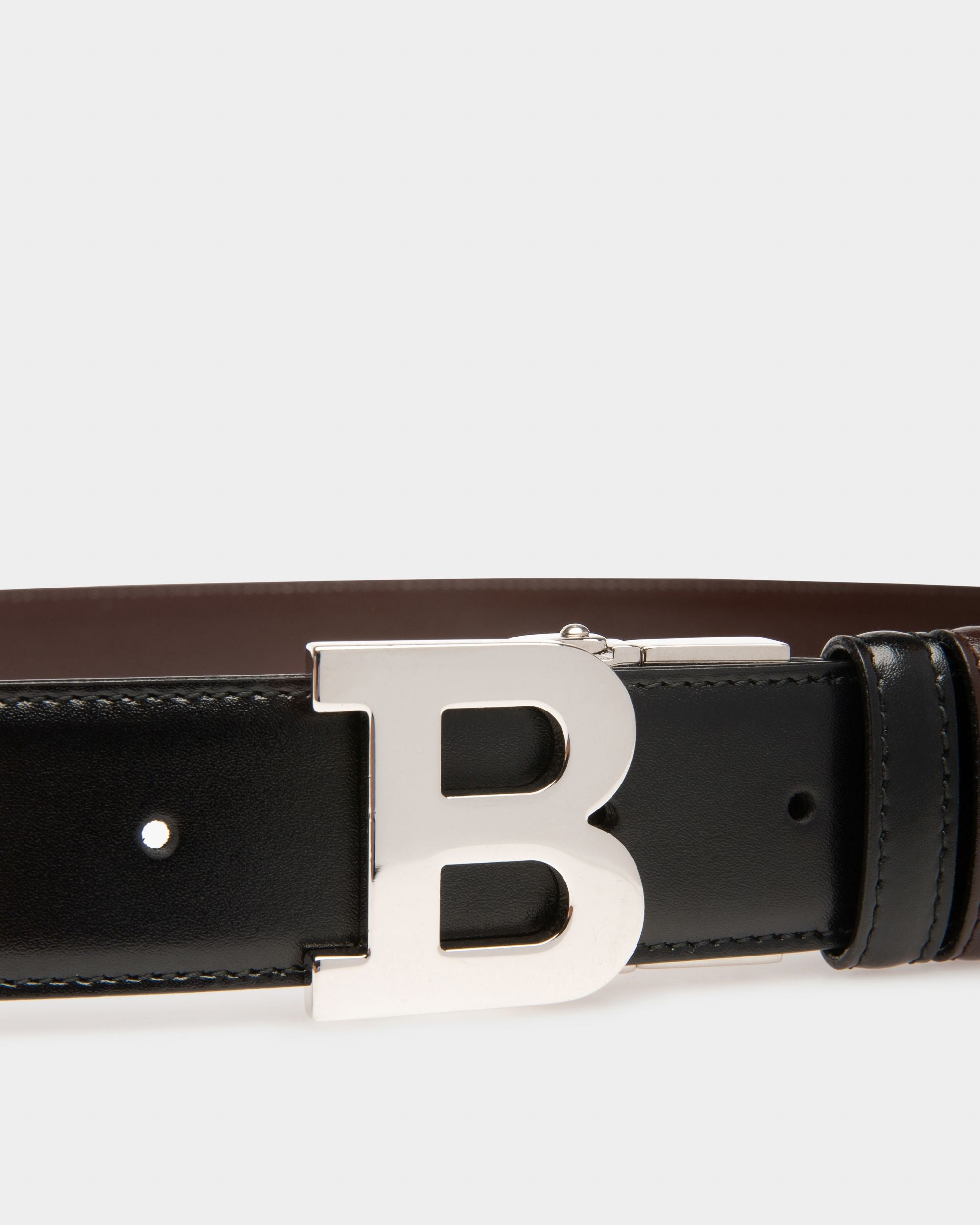 B Buckle 35 Mm Breiter Gürtel Aus Leder In Schwarz Und Braun - Herren - Bally - 03