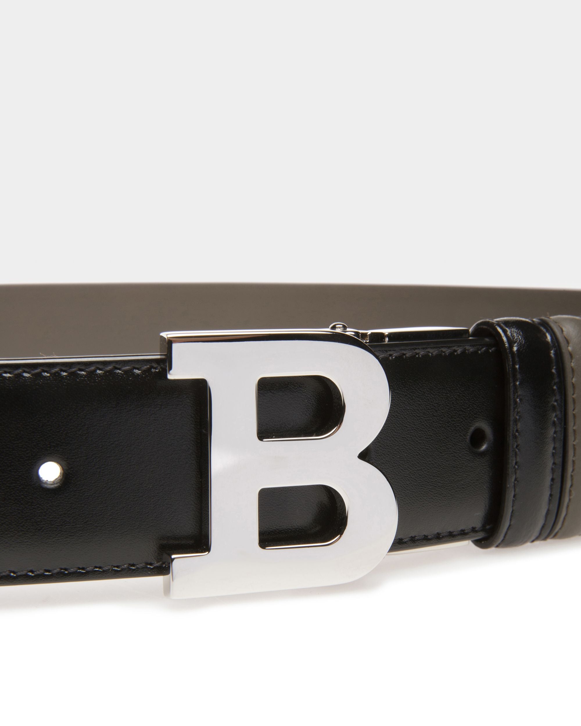 Gürtel Mit Bally Iconic-Schnalle 35 Mm Aus Schwarzem Und Armeegrünem Leder - Herren - Bally - 03