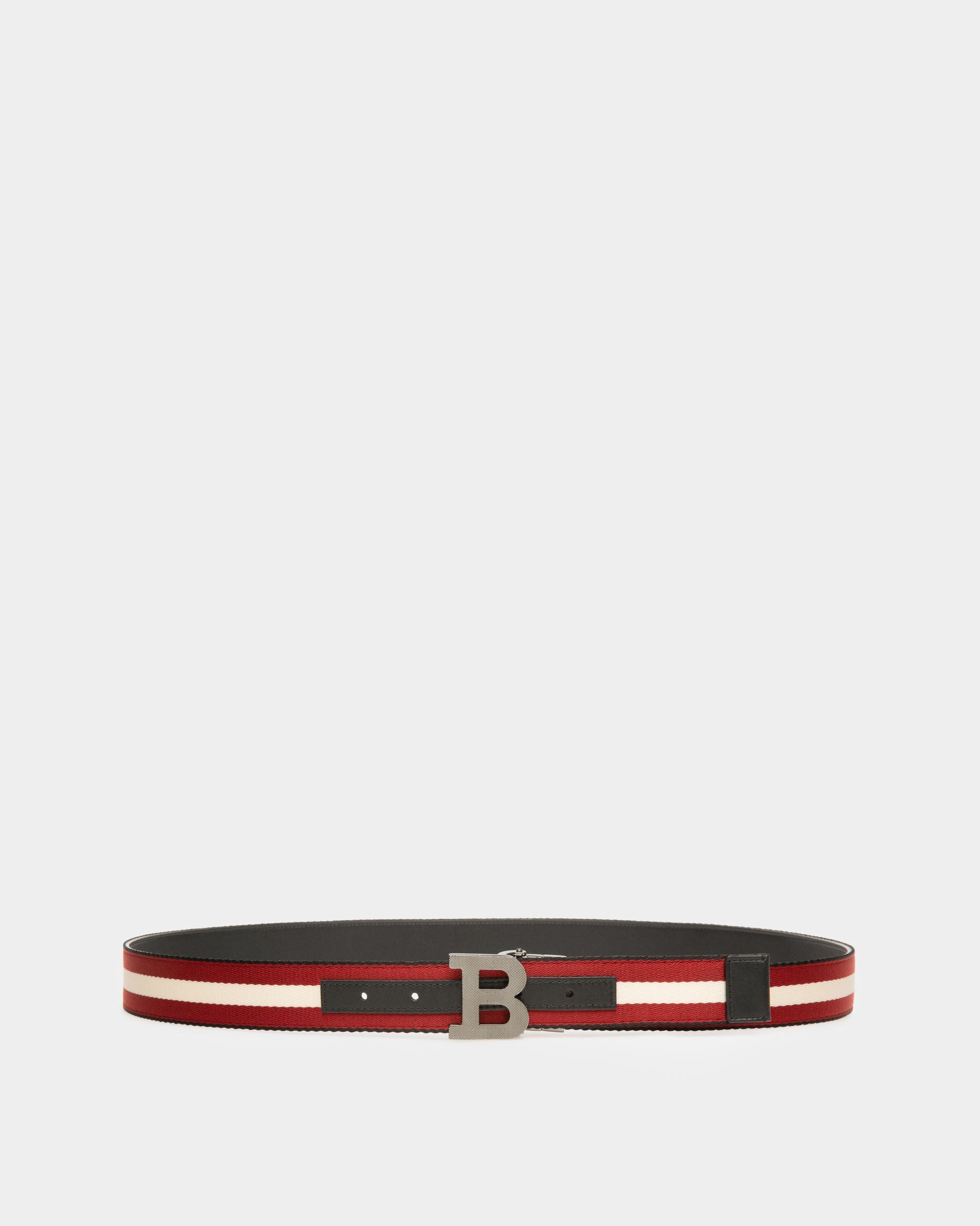 B Buckle 35 Mm Breiter Gürtel Aus Schwarzem Synthetikgewebe - Herren - Bally - 01