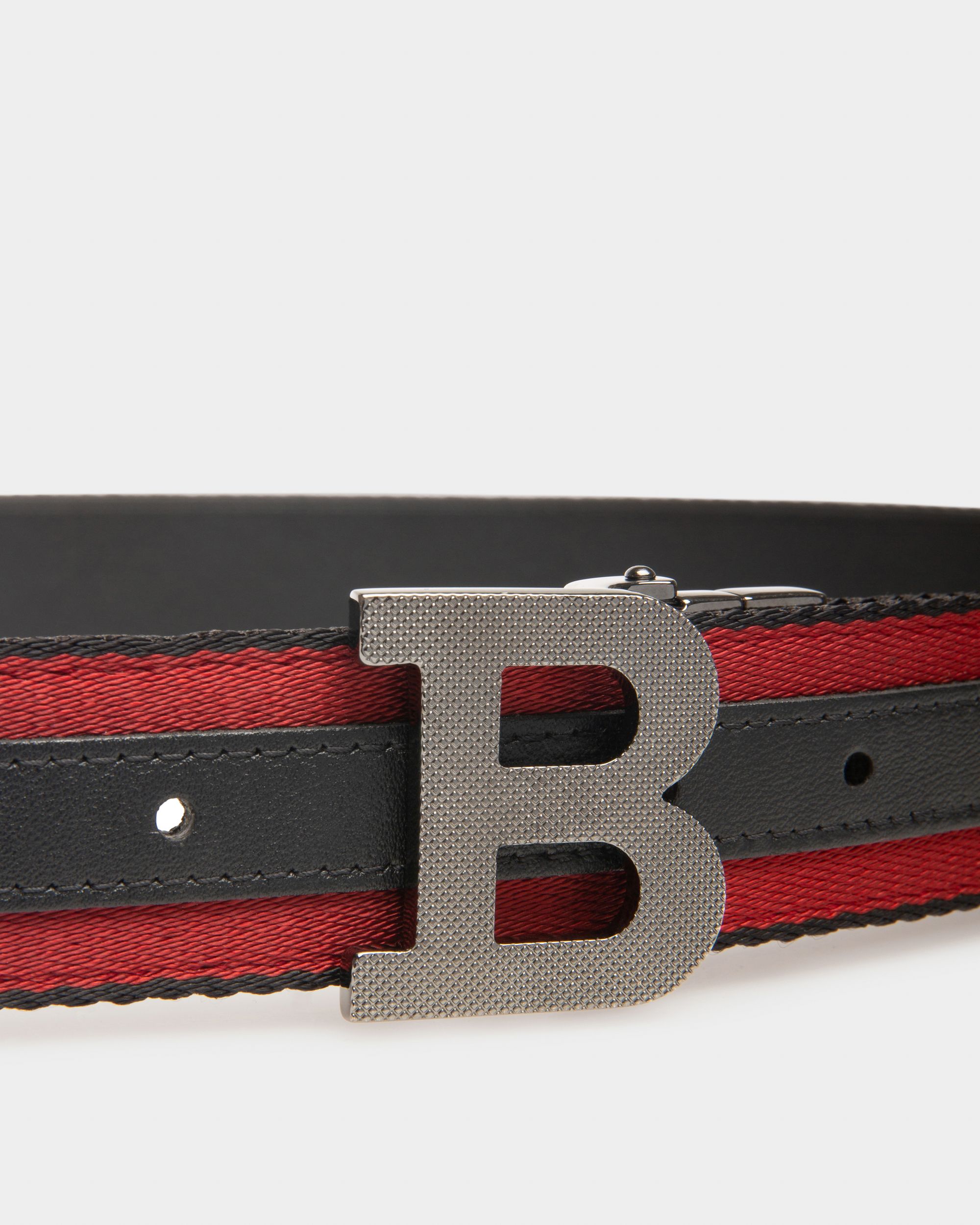 B Buckle 35 Mm Breiter Gürtel Aus Schwarzem Synthetikgewebe - Herren - Bally - 03