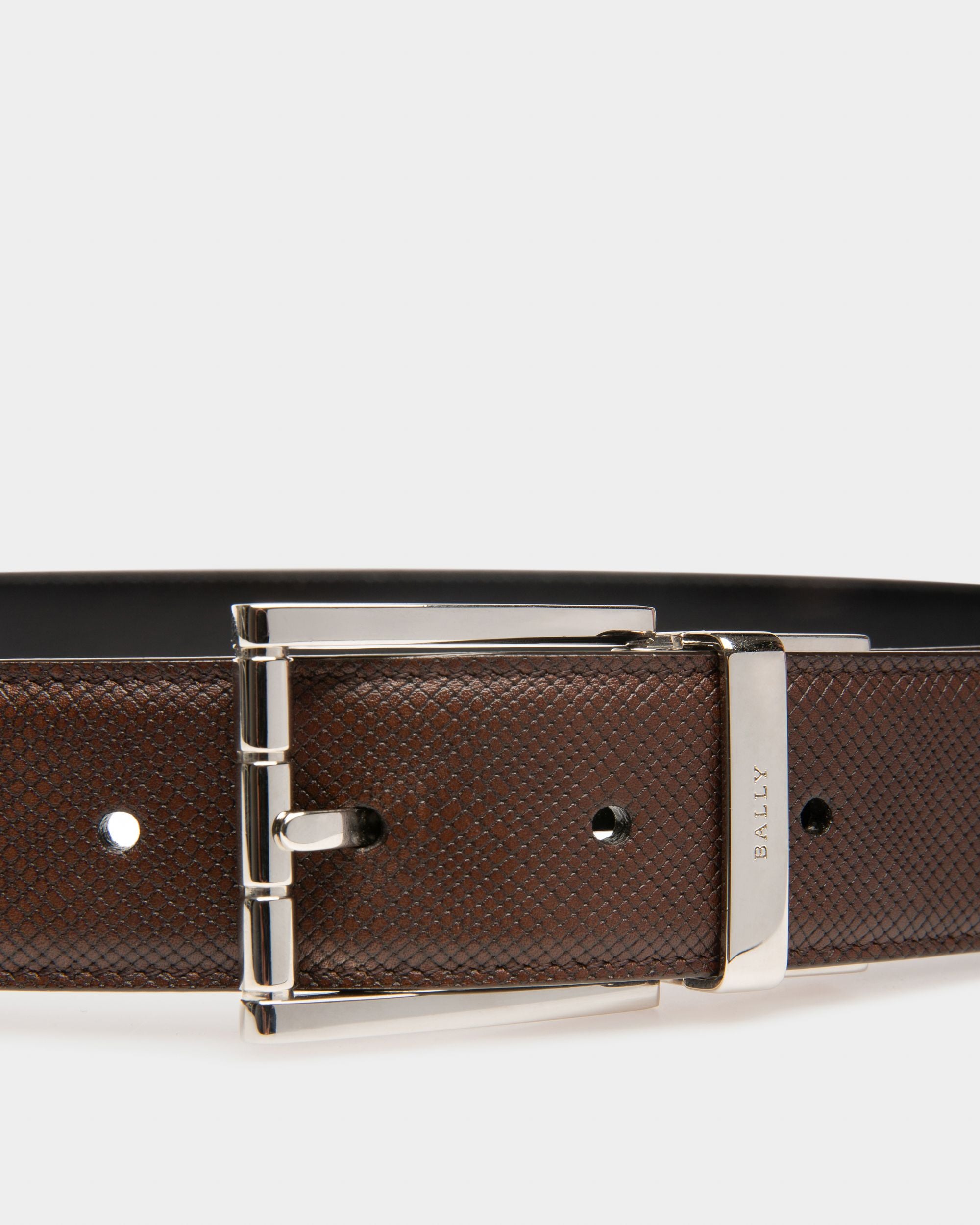 Astor 35 Mm Breiter Gürtel Aus Leder In Braun Und Schwarz - Herren - Bally - 03