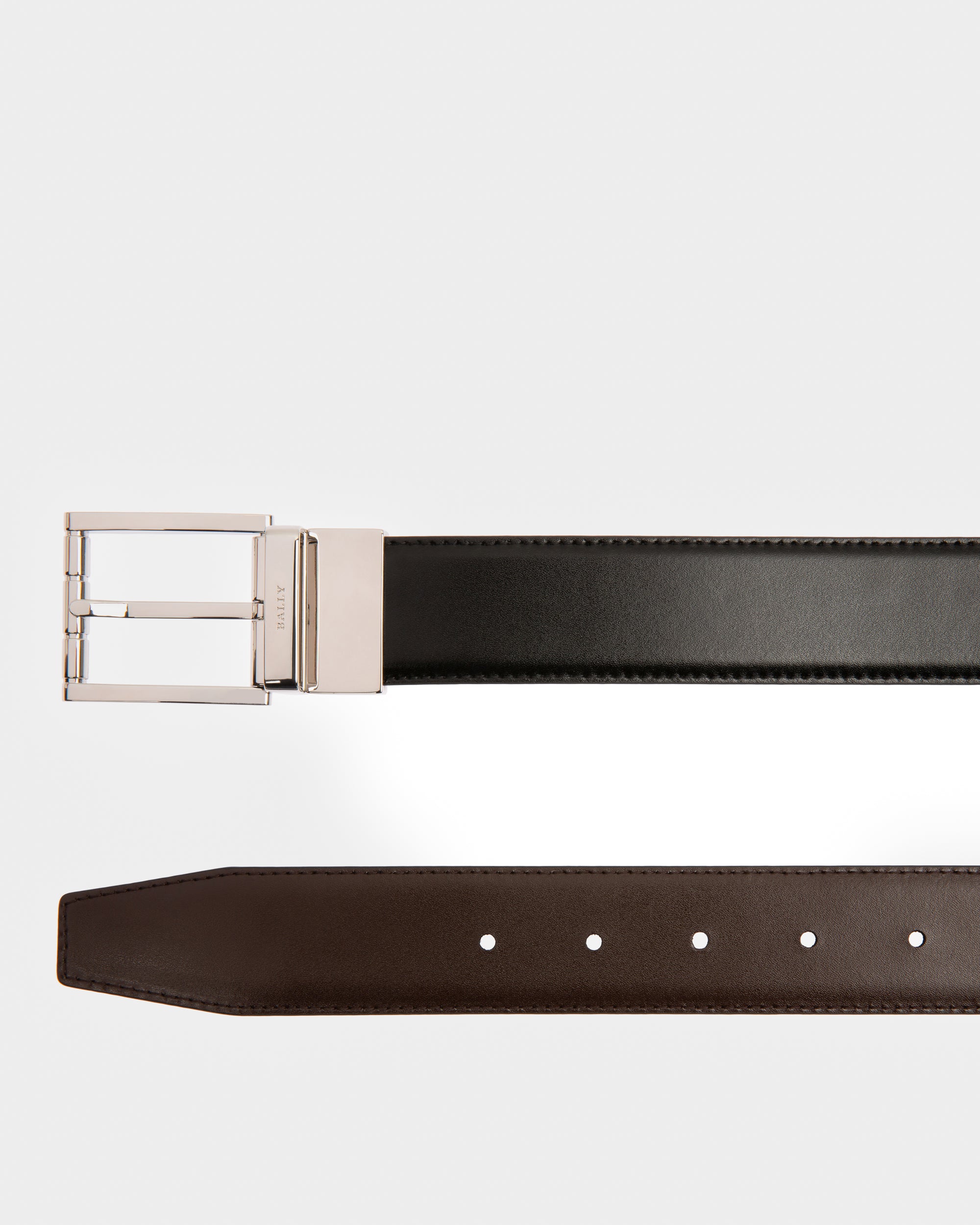 Astor 35 Mm Breiter Gürtel Aus Leder In Schwarz Und Braun - Herren - Bally - 02