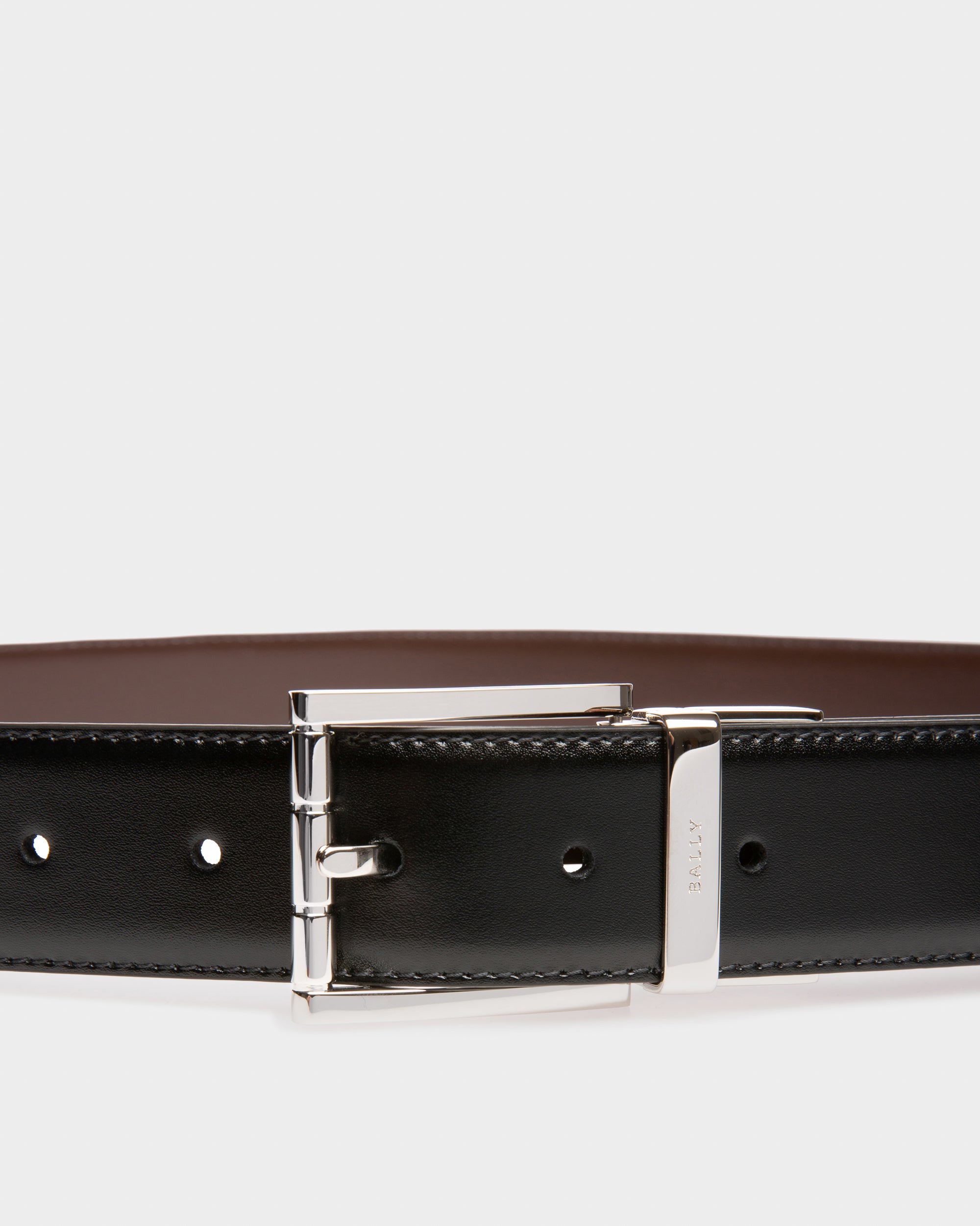 Astor 35 Mm Breiter Gürtel Aus Leder In Schwarz Und Braun - Herren - Bally - 03