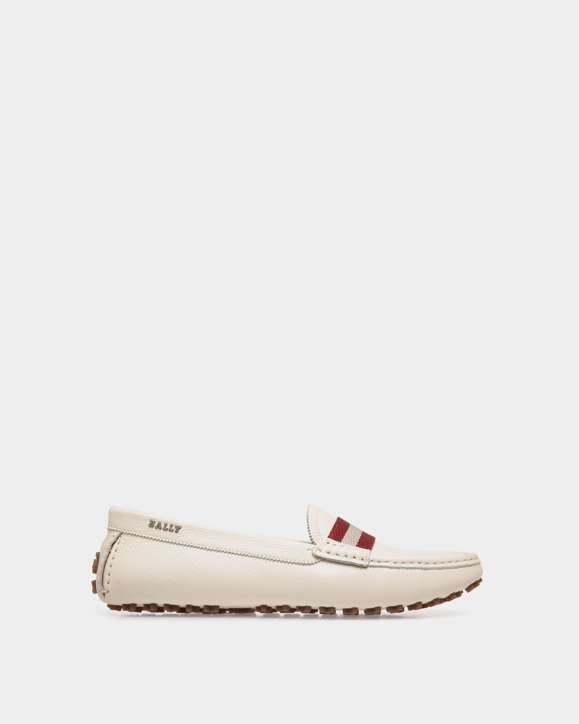 Ladyes Driver-Schuh Aus Elfenbeinfarbenem Leder - Damen - Bally - 01