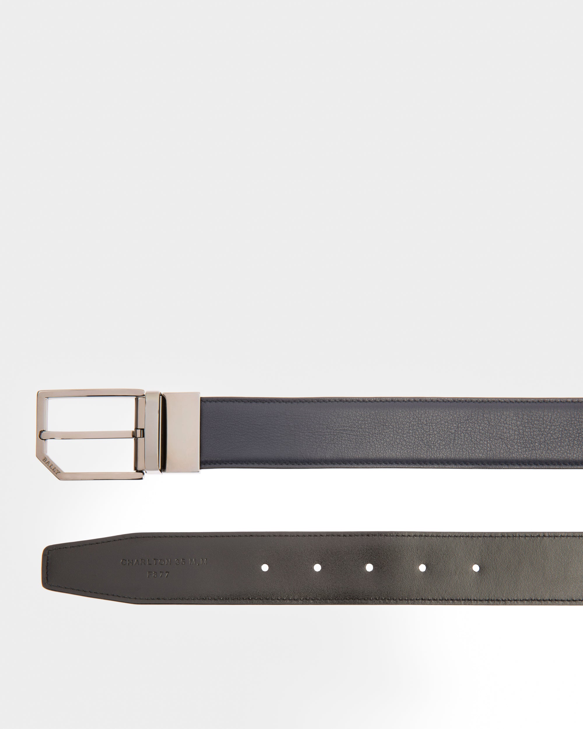 Charlton 35 Mm Breiter Gürtel Aus Marineblauem Und Schwarzem Leder - Herren - Bally - 02