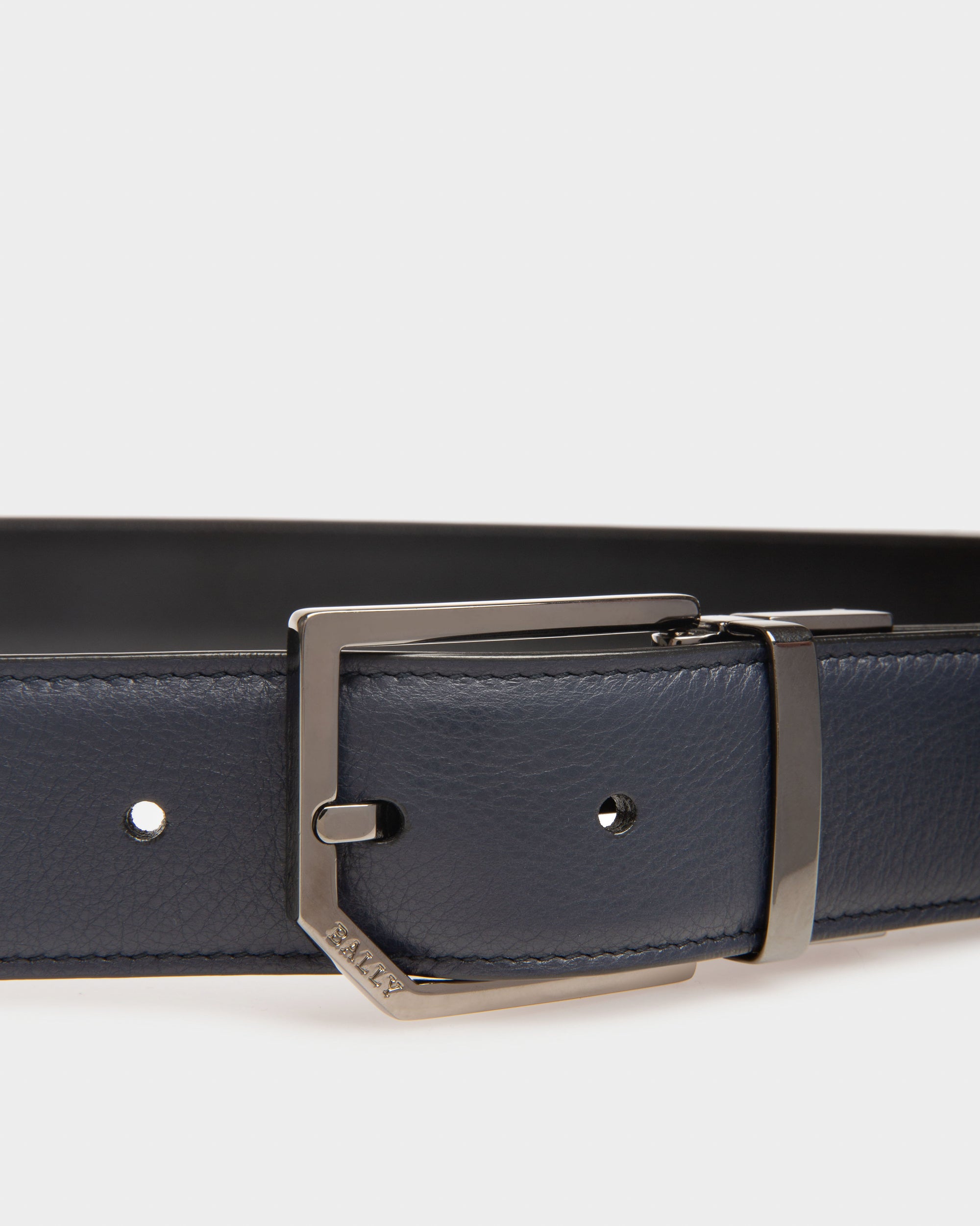 Charlton 35 Mm Breiter Gürtel Aus Marineblauem Und Schwarzem Leder - Herren - Bally - 03