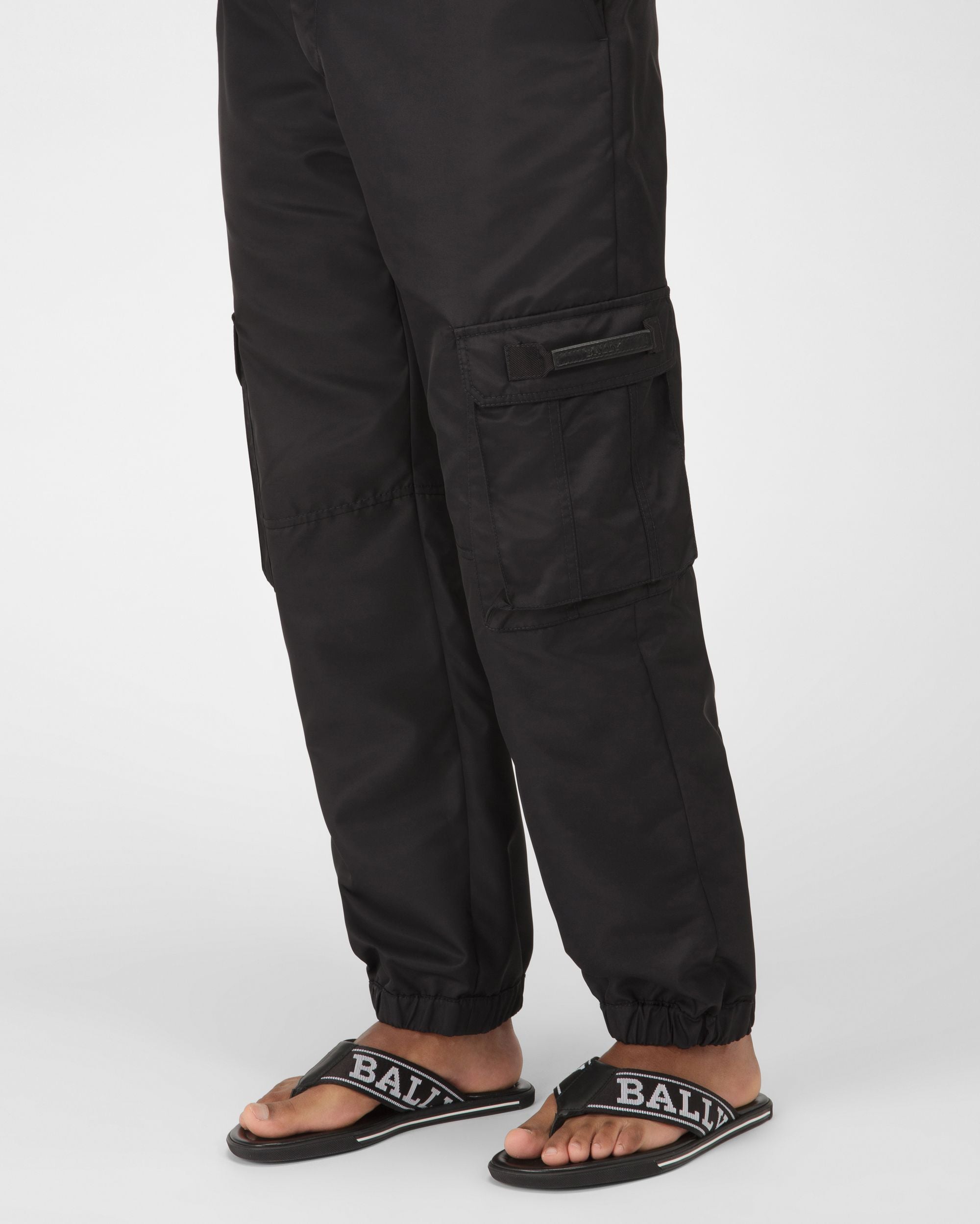 Border Schwarze Sandalen Aus Stoff Und Leder - Herren - Bally - 02