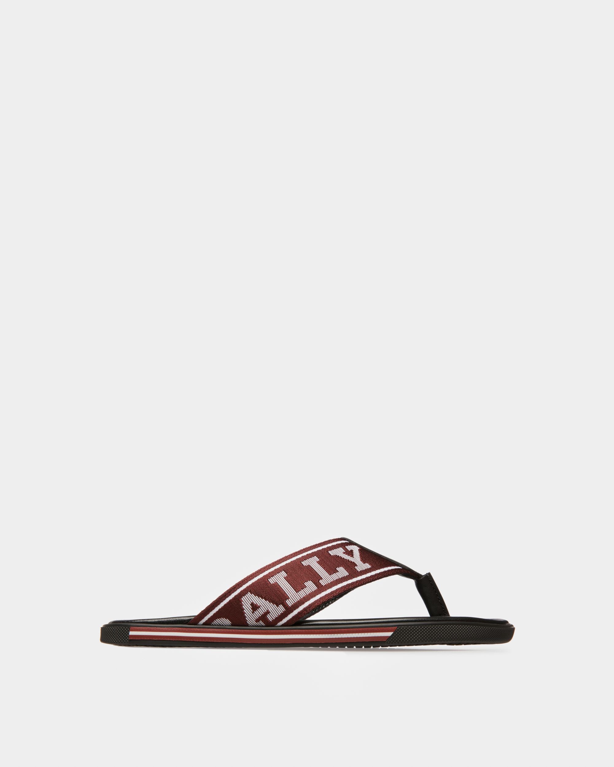 Border Zehentrennersandale Aus Leder Und Textil In Bally-Rot - Herren - Bally - 01