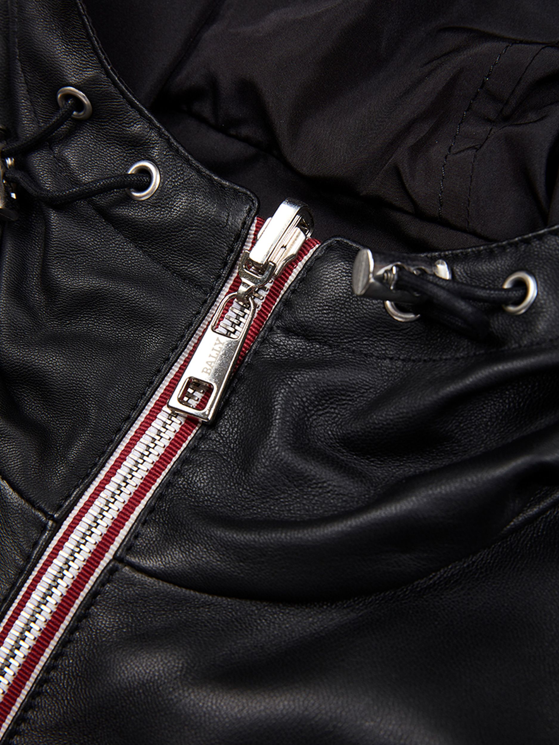 Men's Black Casual Leather Jacket - Herren - Bally - 02