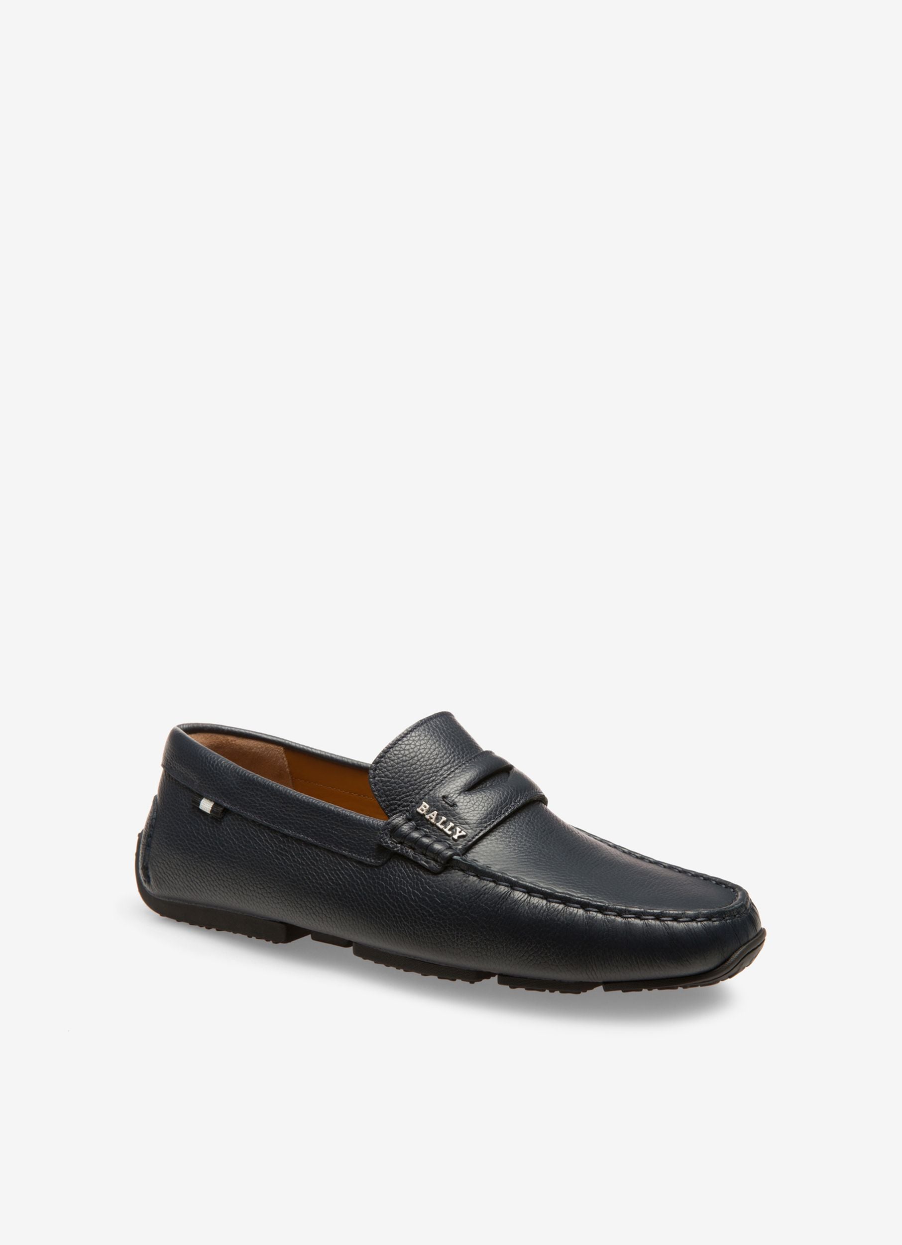 Pilot Driver-Schuh Aus Genarbtem Leder In Navy Blue - Herren - Bally - 02