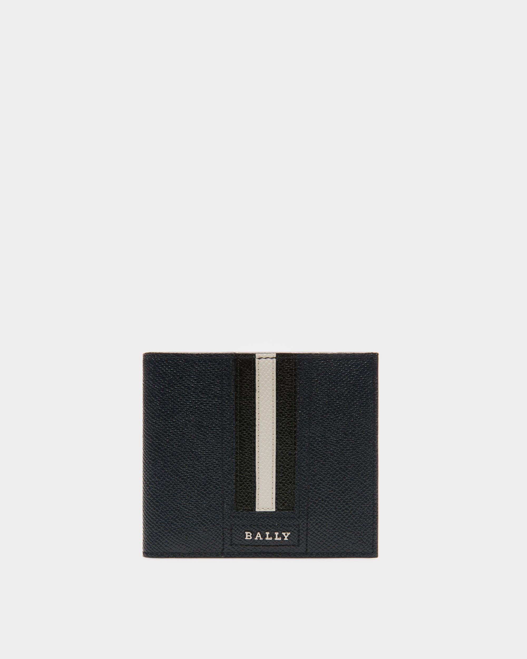 Lettering Geldbörse Aus Geprägtem Leder In Dunkelblau - Herren - Bally - 01