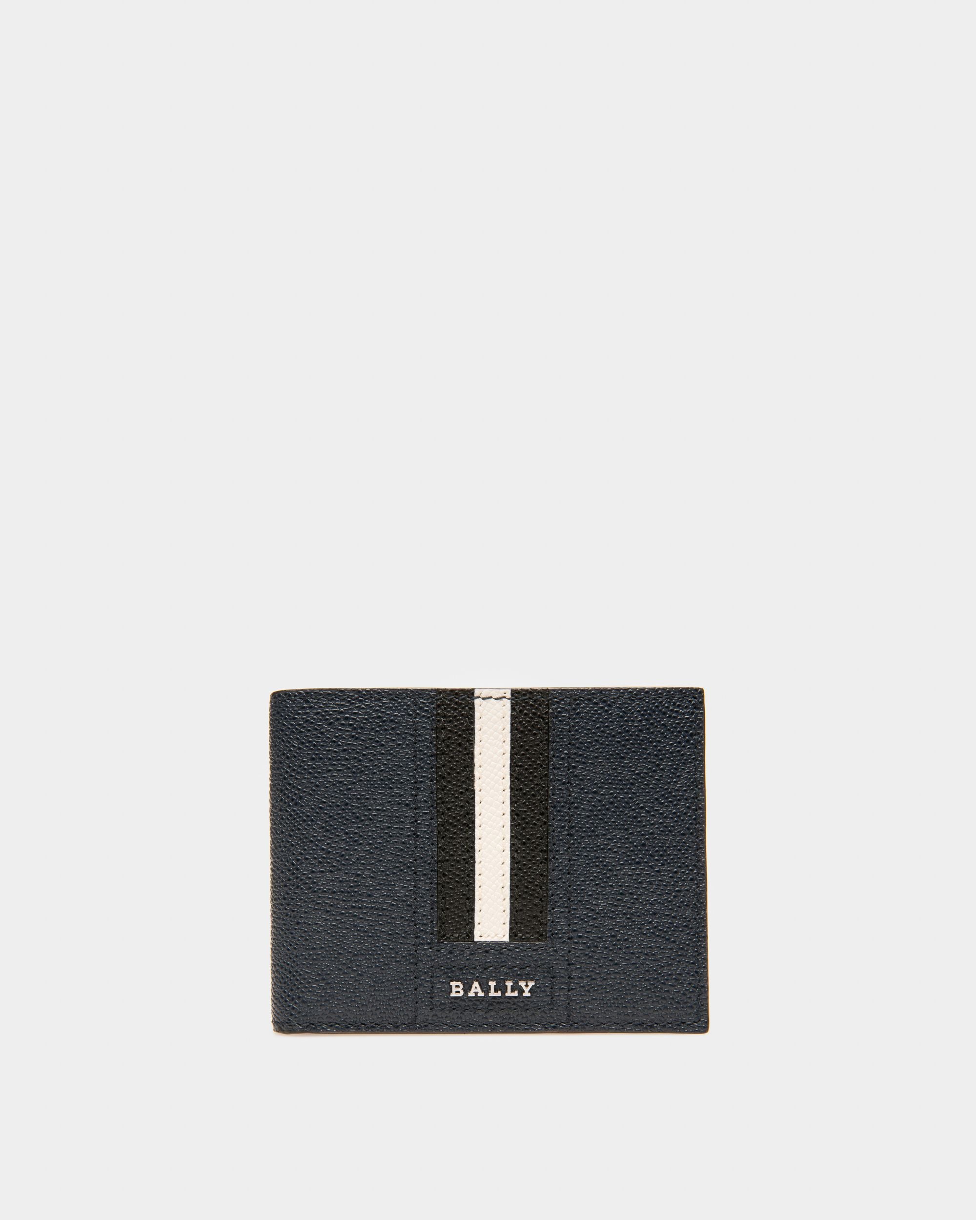Lettering Geldbörse Aus Geprägtem Leder In Dunkelblau - Herren - Bally - 01