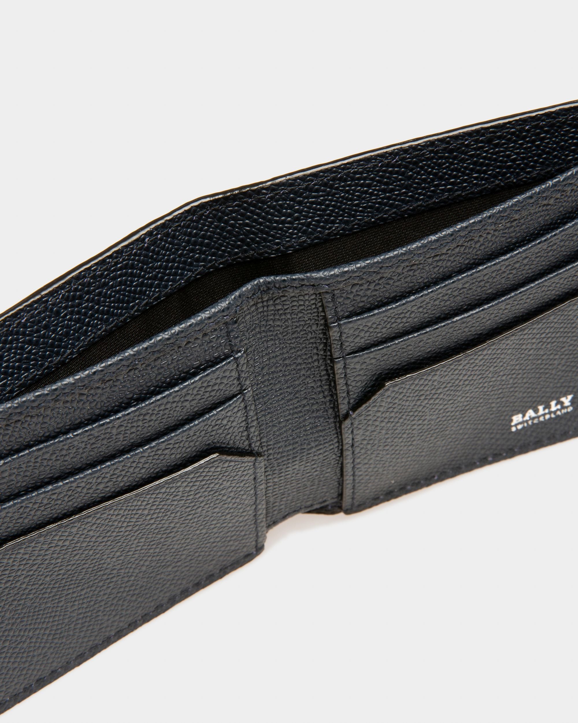 Lettering Geldbörse Aus Geprägtem Leder In Dunkelblau - Herren - Bally - 04