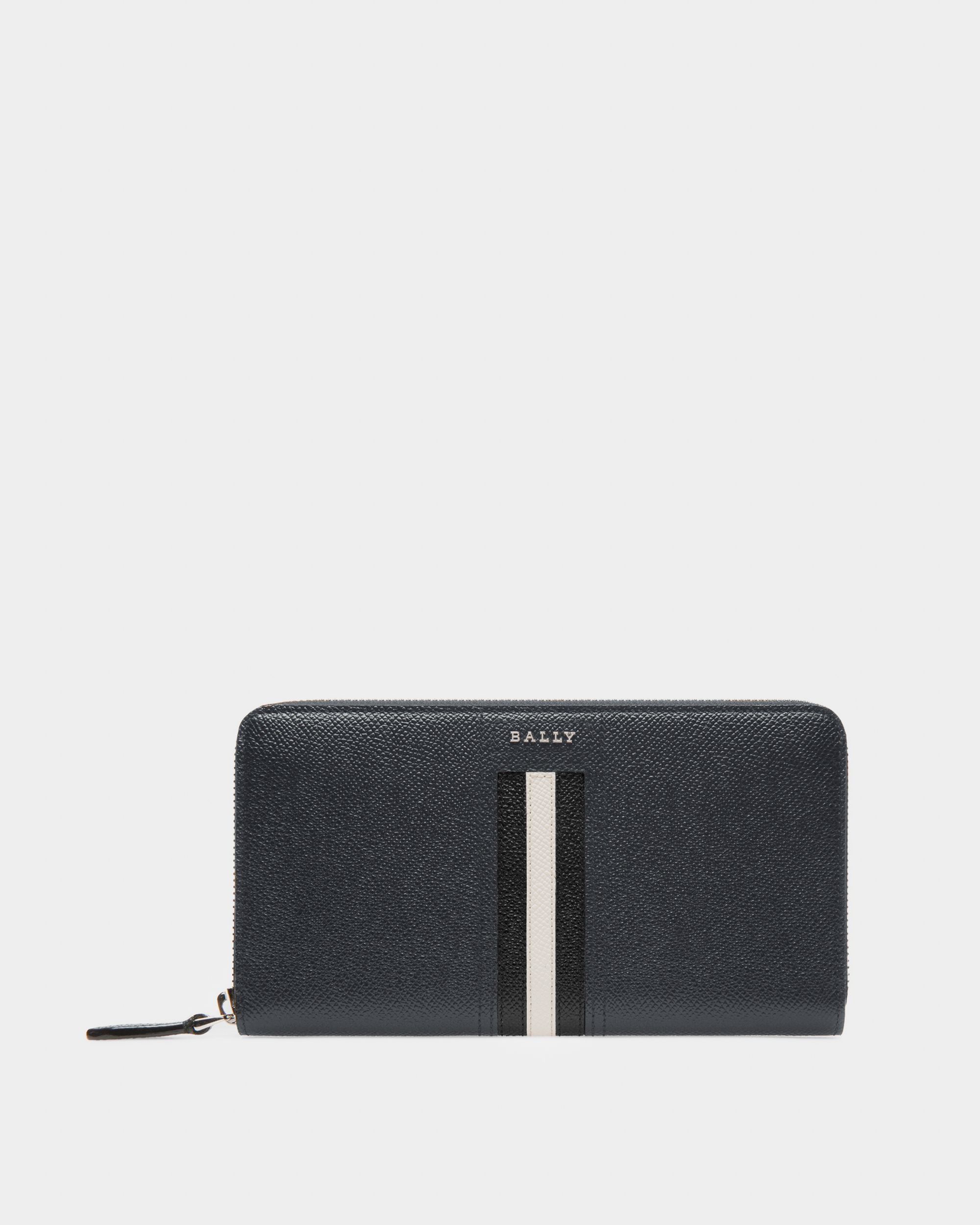 Reisegeldbörse mit Schriftzug aus blauem Leder - Herren - Bally - 01