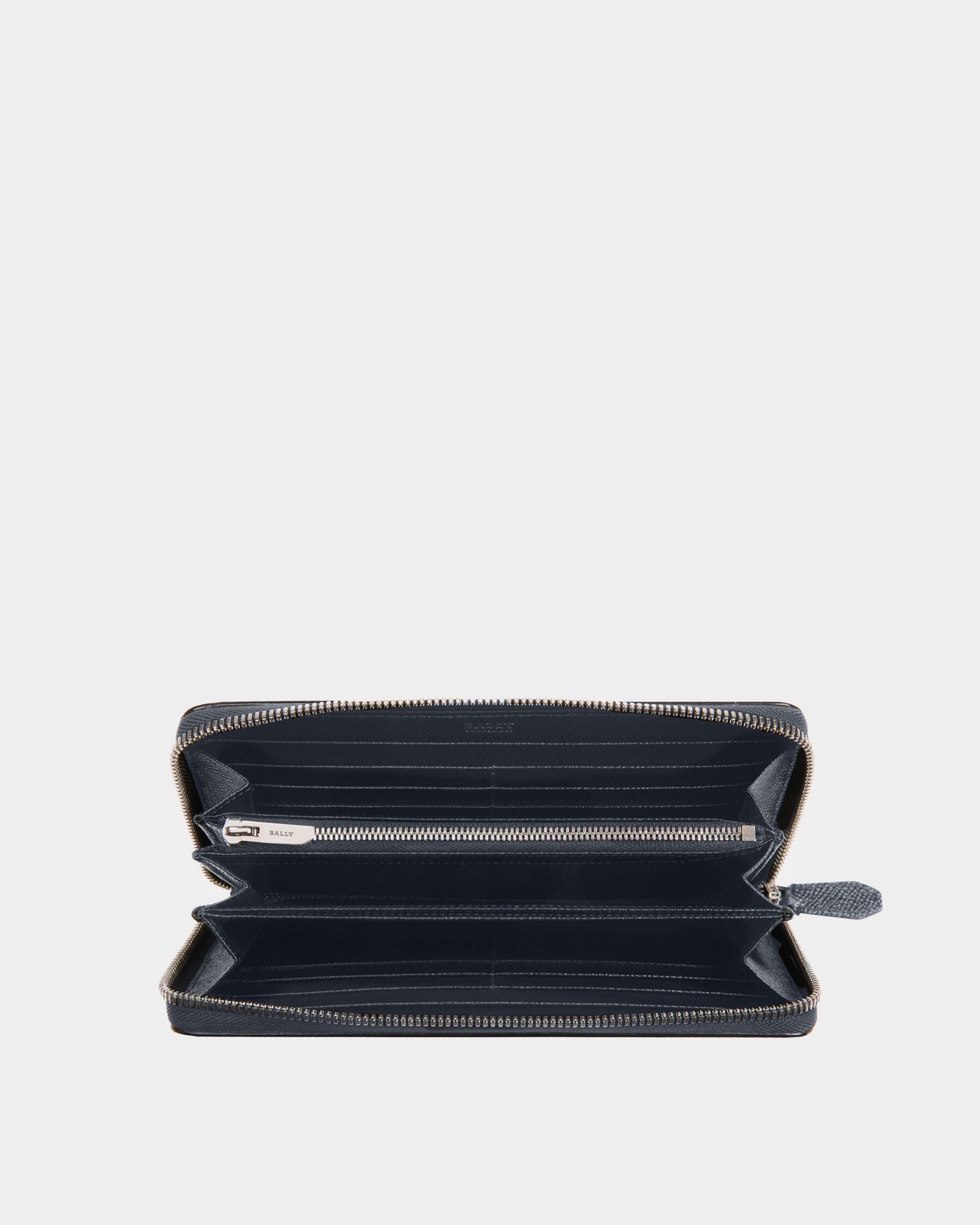 Reisegeldbörse mit Schriftzug aus blauem Leder - Herren - Bally - 03
