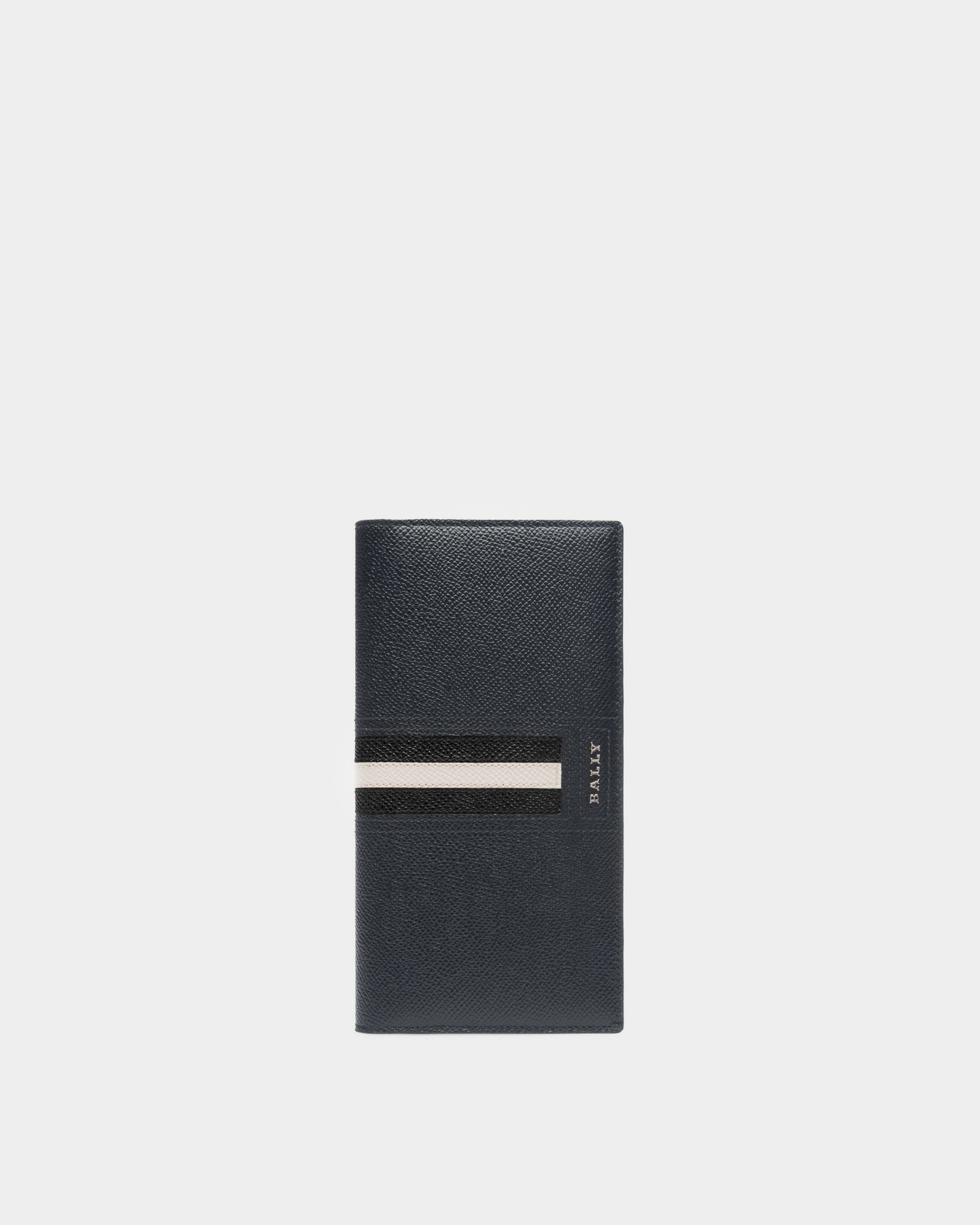 Klassische Geldbörse mit Schriftzug aus blauem Leder - Herren - Bally - 01