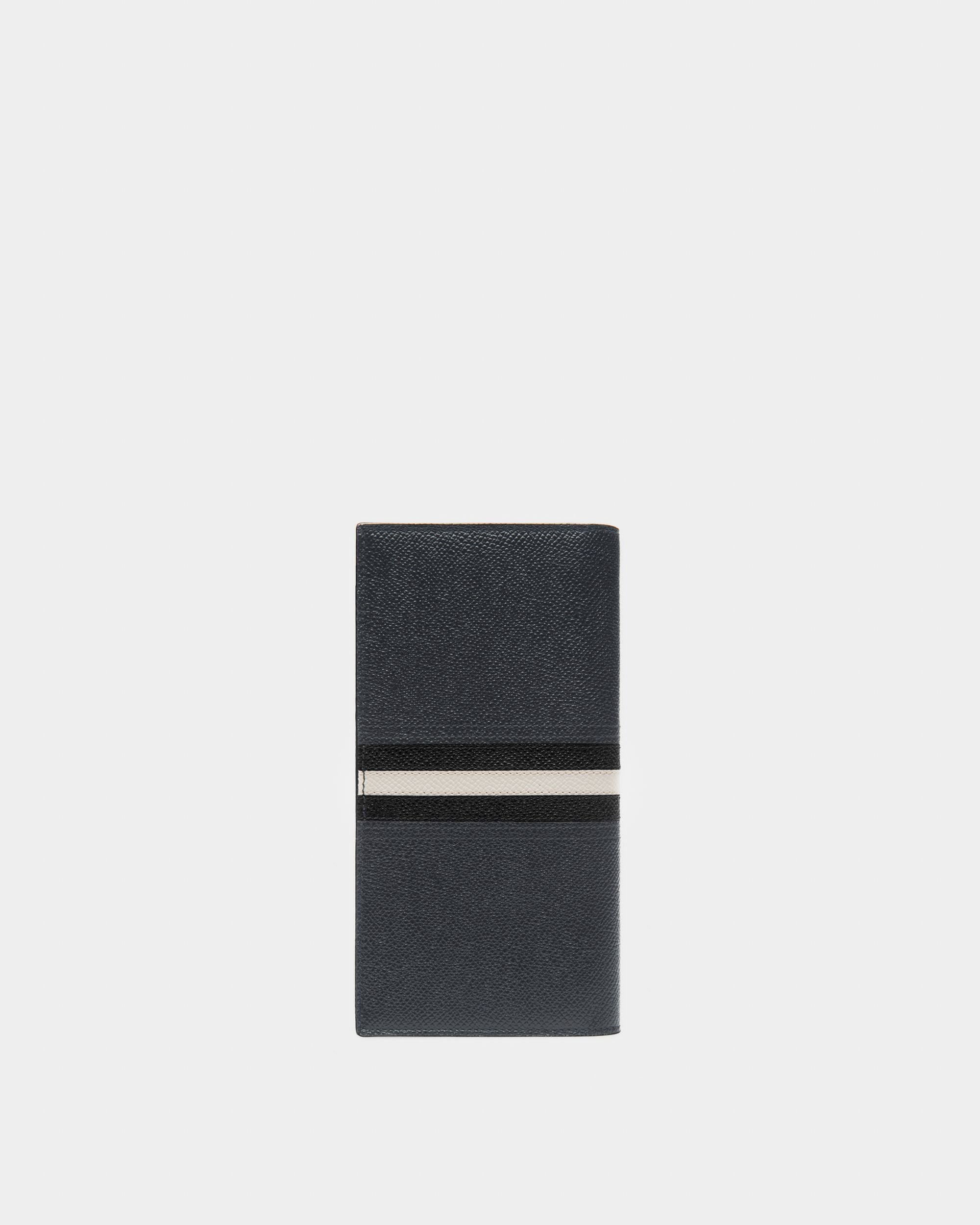 Klassische Geldbörse mit Schriftzug aus blauem Leder - Herren - Bally - 02