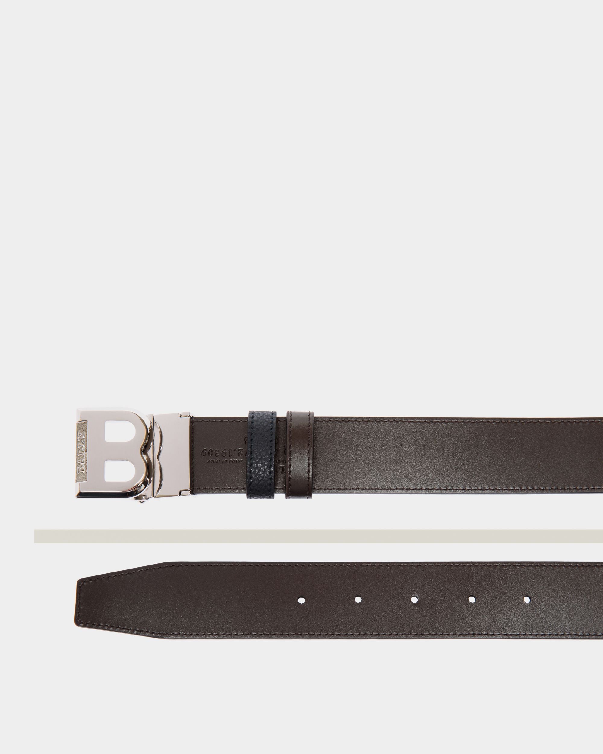 Adjustable-Reversible Belt In Blue Leather - Herren - Bally - 02