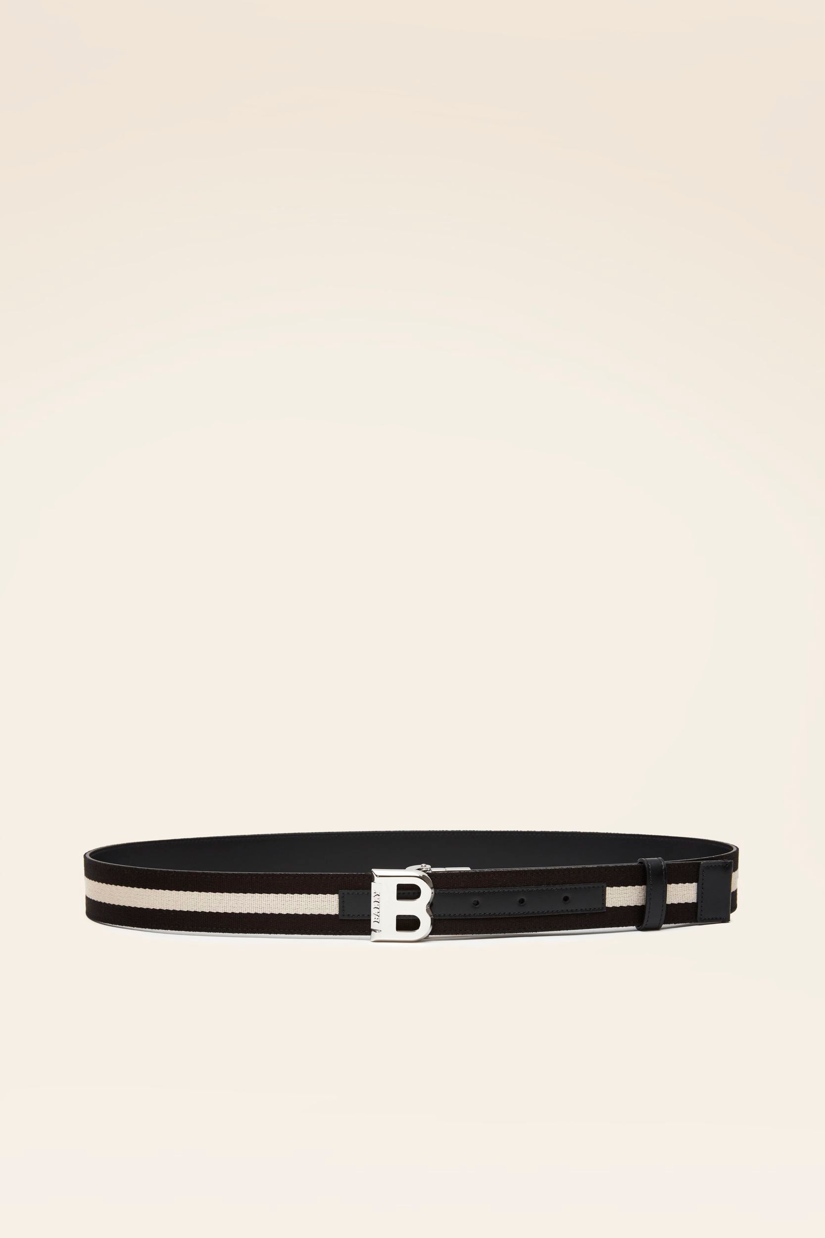 Men's Casual Black Leather Belt - Herren - Bally - 01