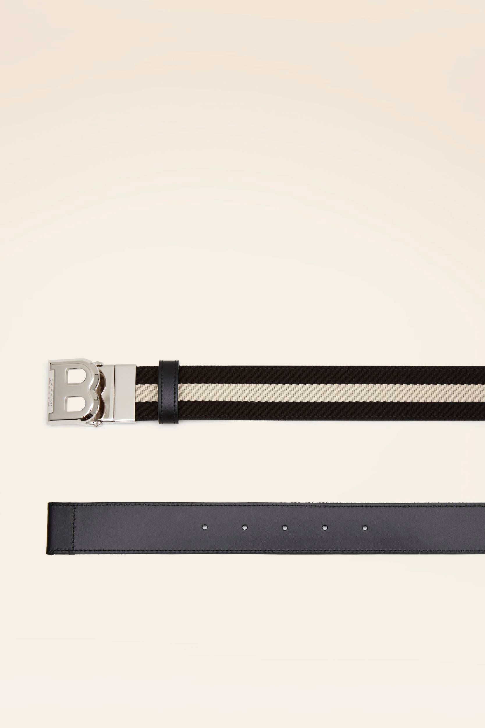 Men's Casual Black Leather Belt - Herren - Bally - 02