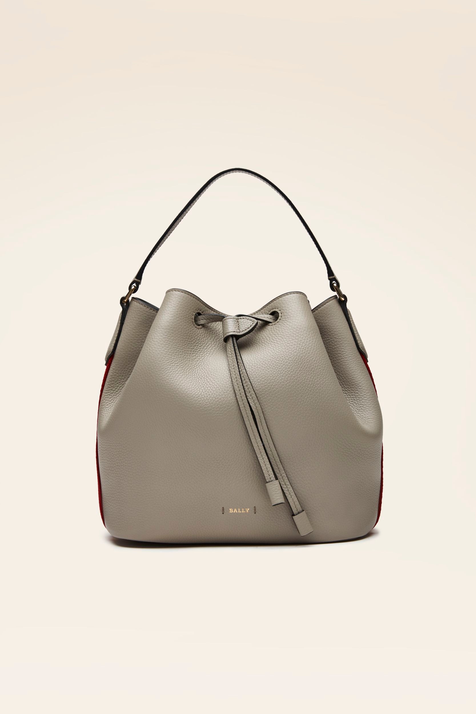 Women's Grey Leather Bucket Bag - Damen - Bally - 01