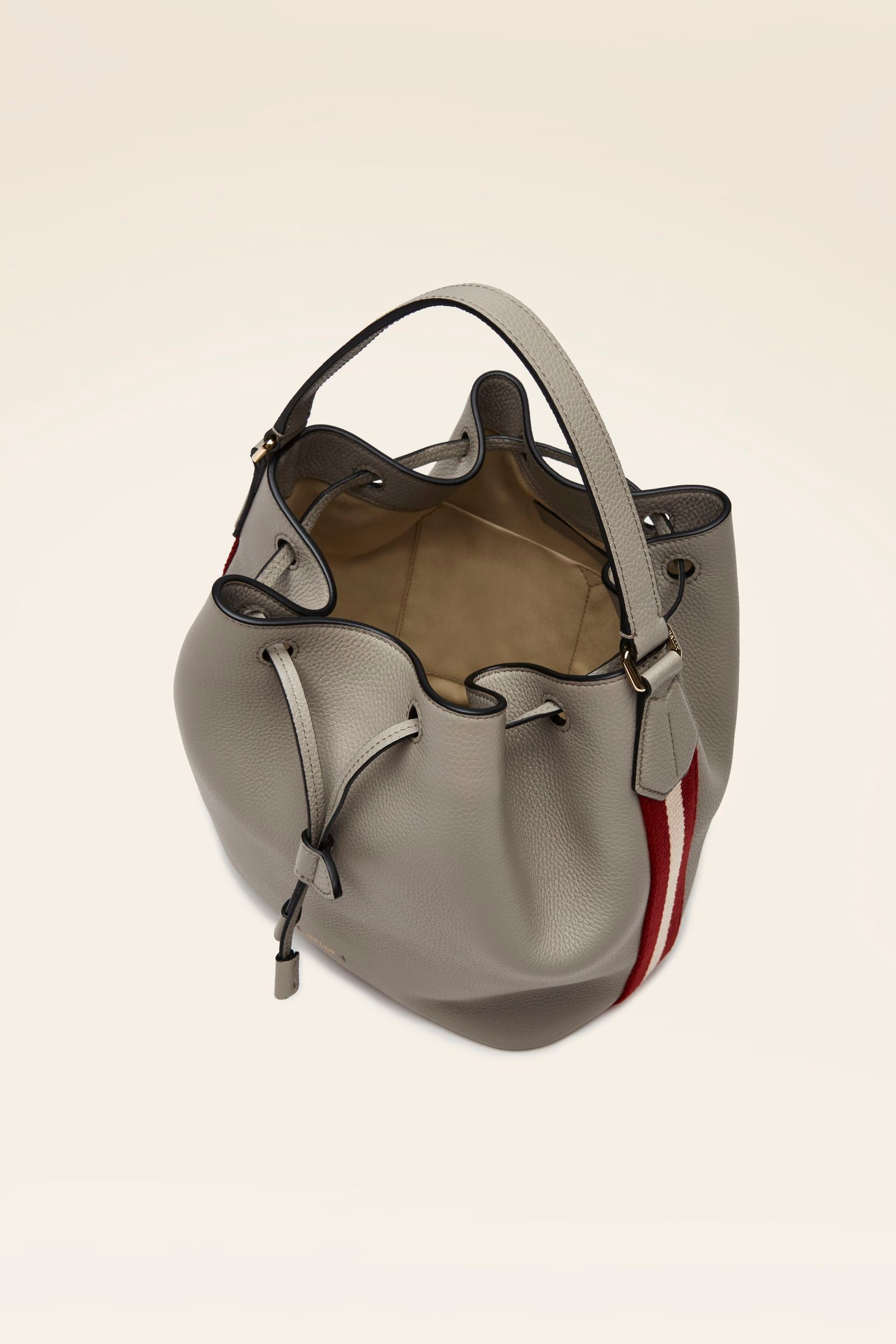 Women's Grey Leather Bucket Bag - Damen - Bally - 03