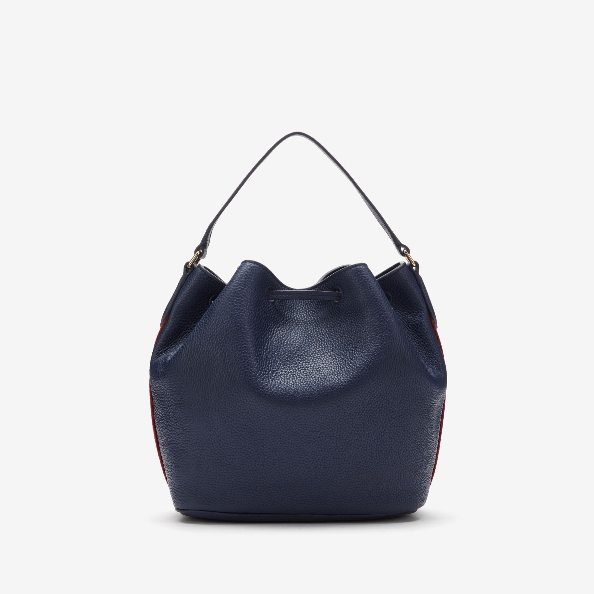 Women's Navy Leather Drawstring Bucket Bag - Damen - Bally - 02