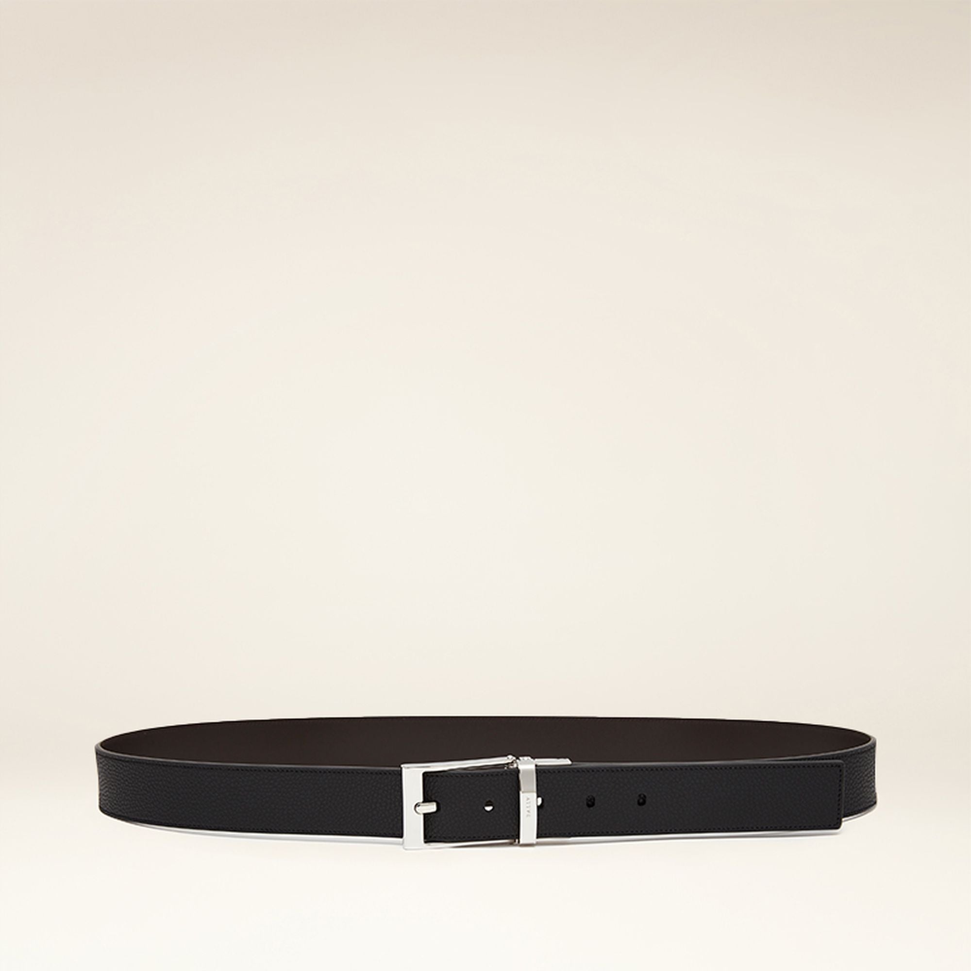 Men's Black Leather Belt - Herren - Bally - 01