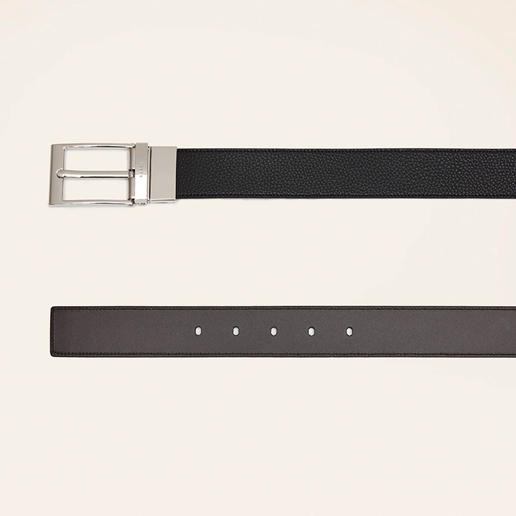 Men's Black Leather Belt - Herren - Bally - 02