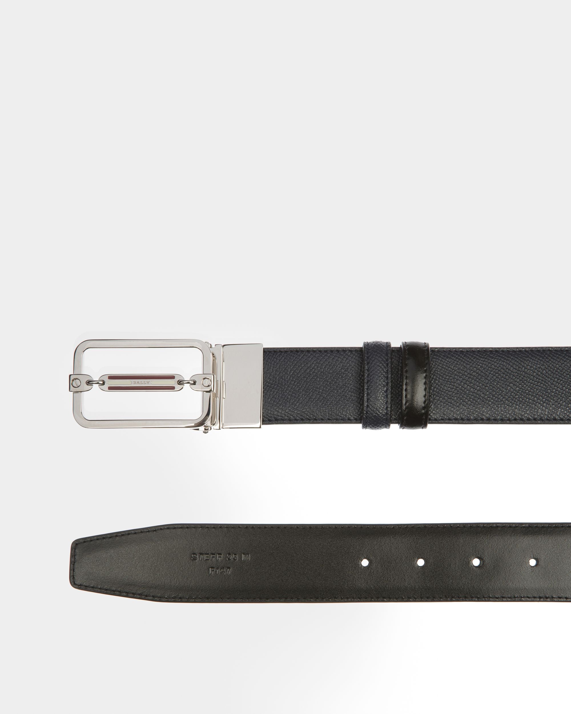 Steff 35 Mm Breiter Gürtel Aus Blauem Leder - Herren - Bally - 02