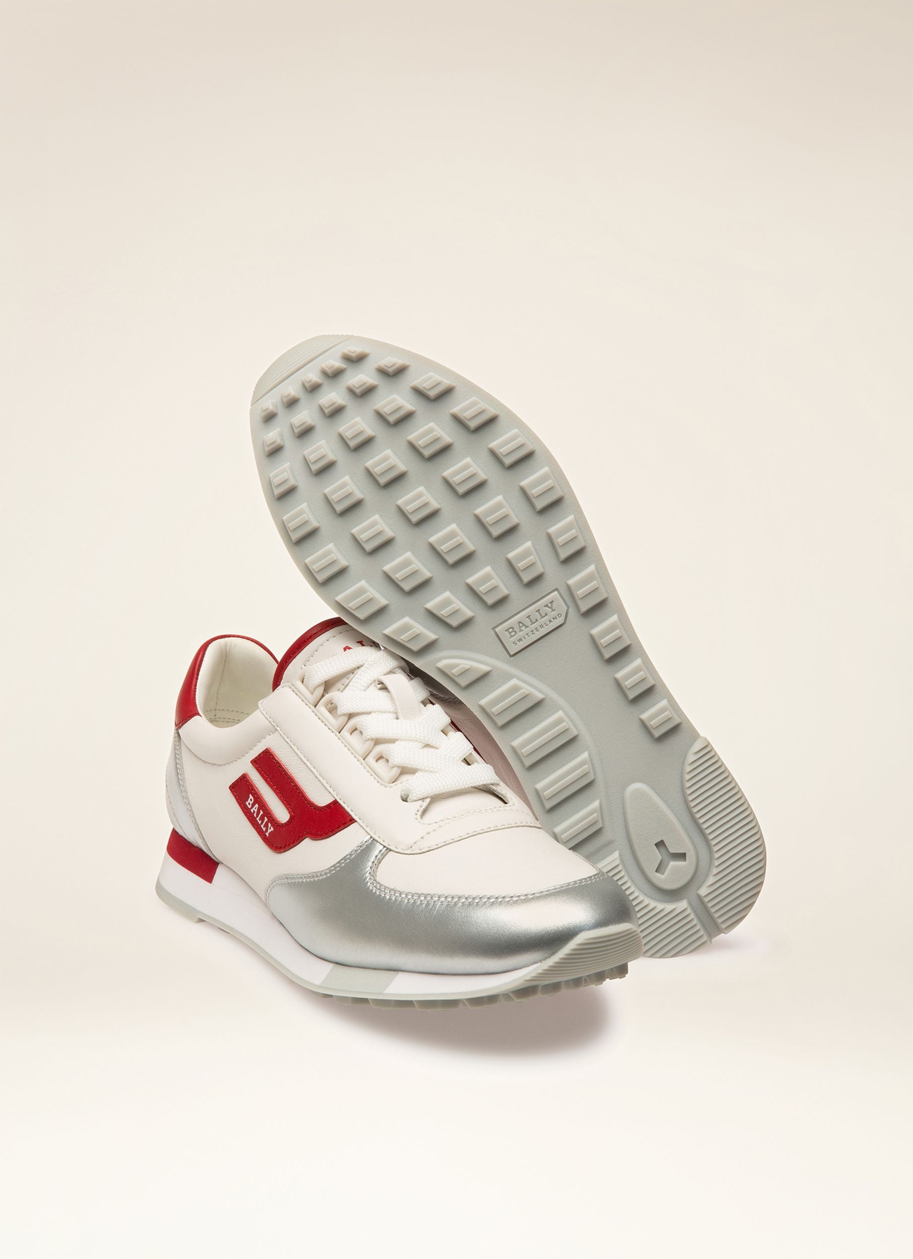 Gavinia Sneaker Aus Weissem Und Silberfarbenem Leder - Damen - Bally - 06