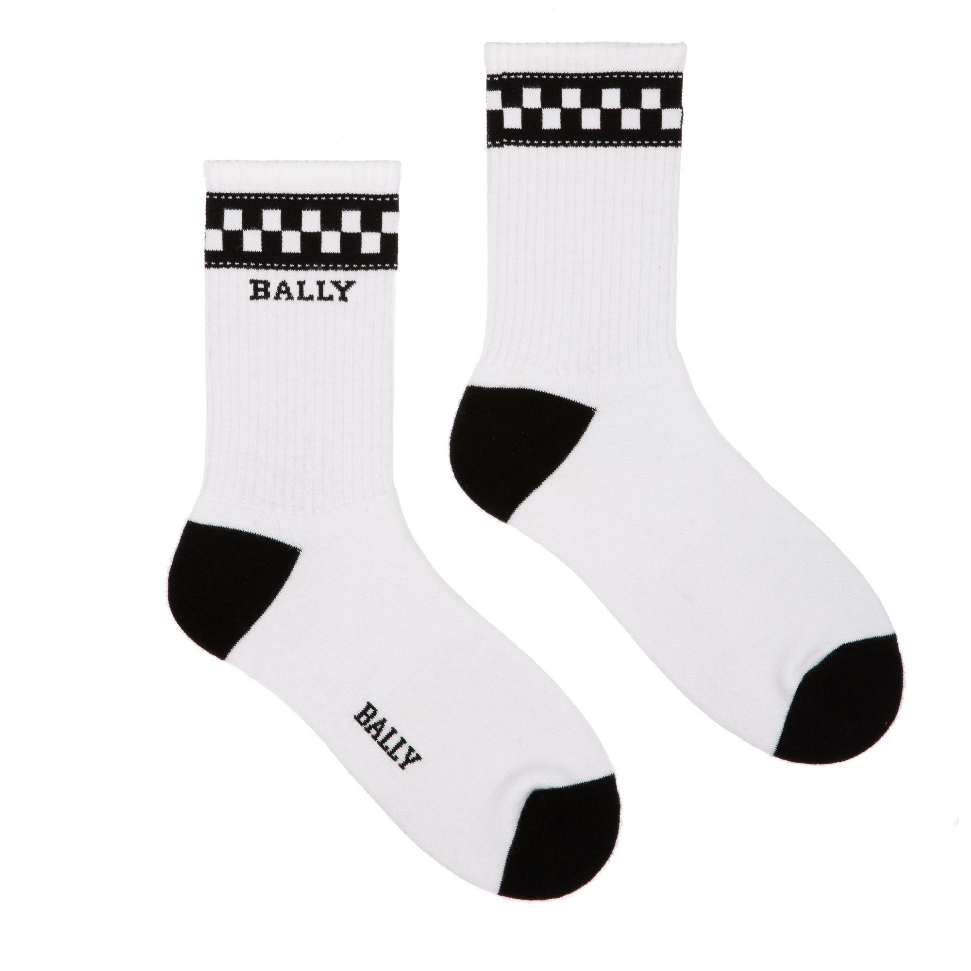 Socken Aus Weißer Und Schwarzer Baumwolle - Herren - Bally - 01