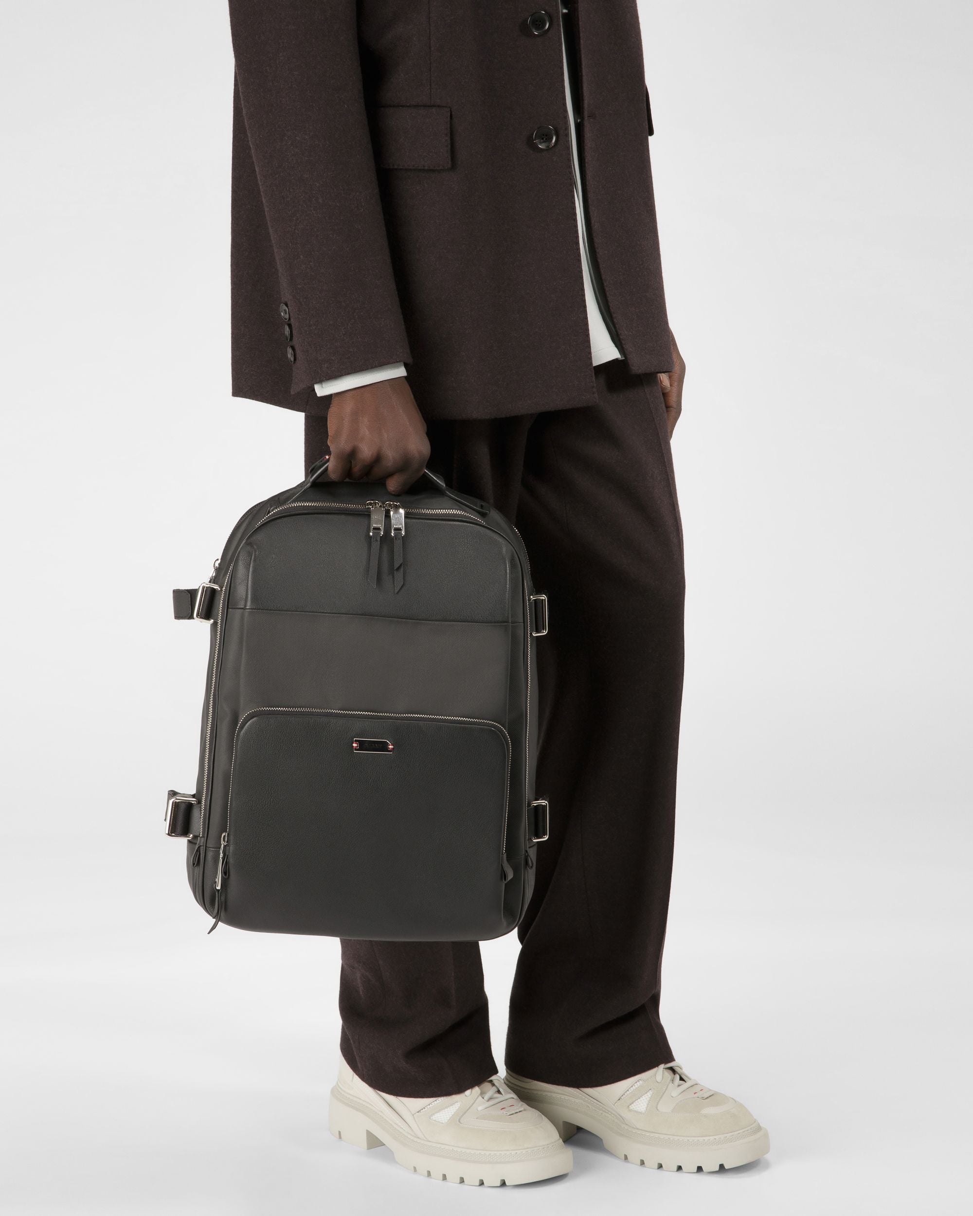 Veltan Rucksack Aus Beschichtetem Canvas Und Leder In Schwarz - Herren - Bally - 06