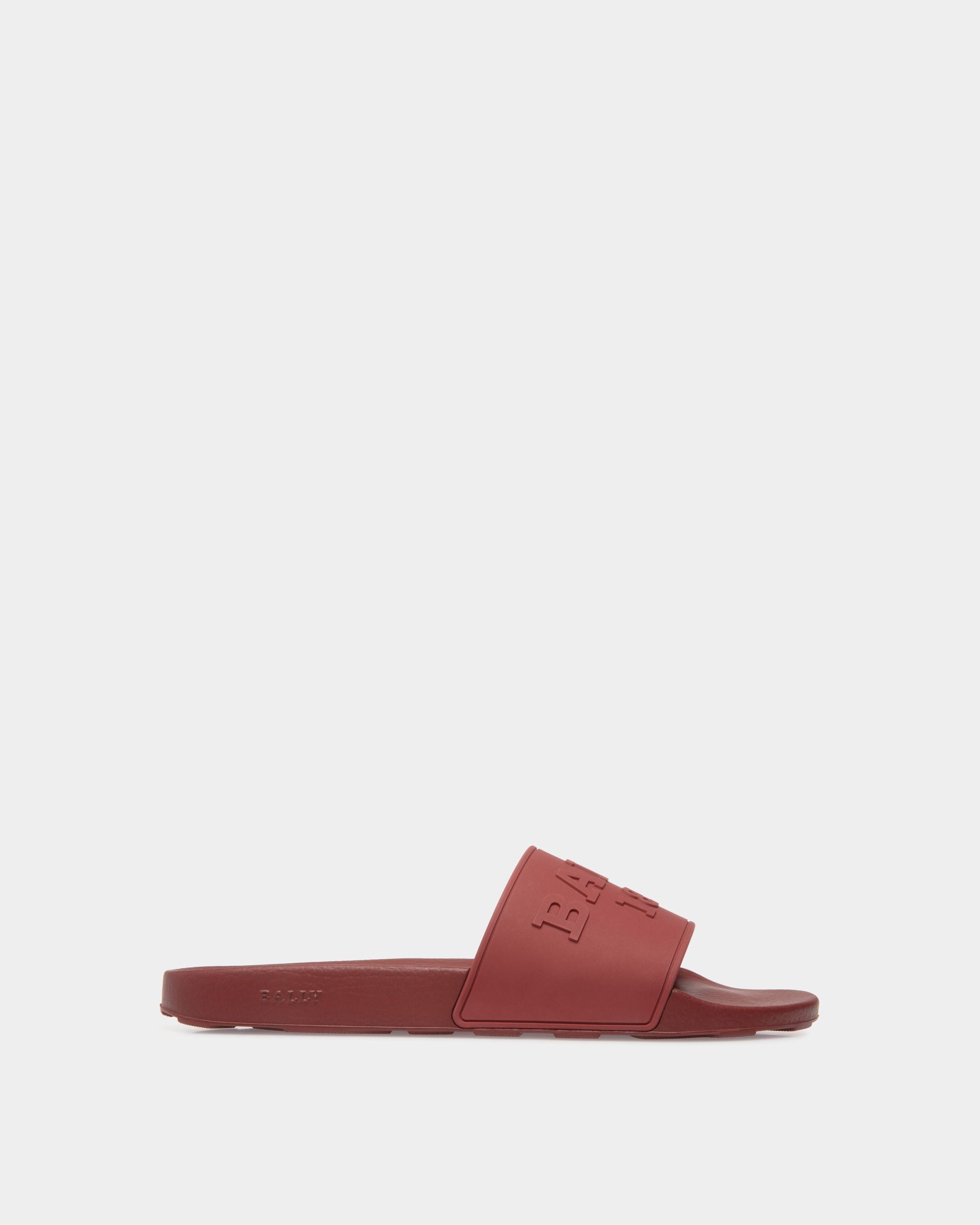 Slider Sandals In Red Rubber - Herren - Bally - 01