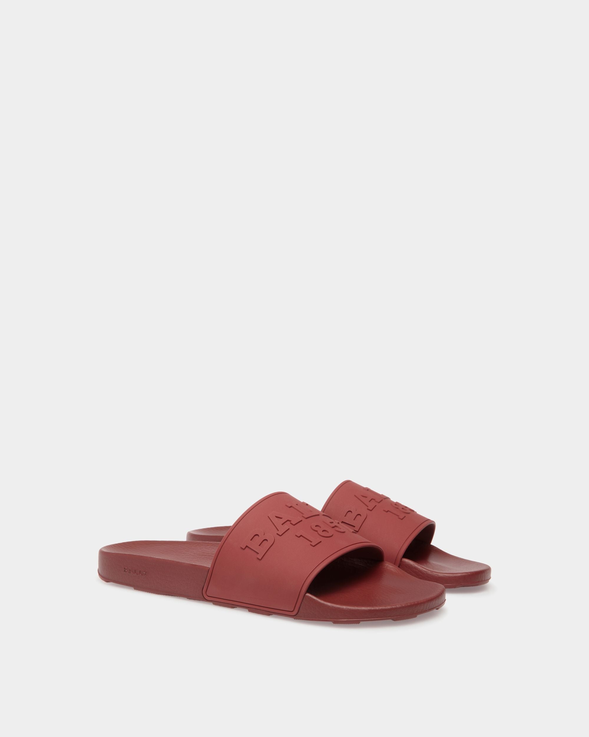 Slider Sandals In Red Rubber - Herren - Bally - 02