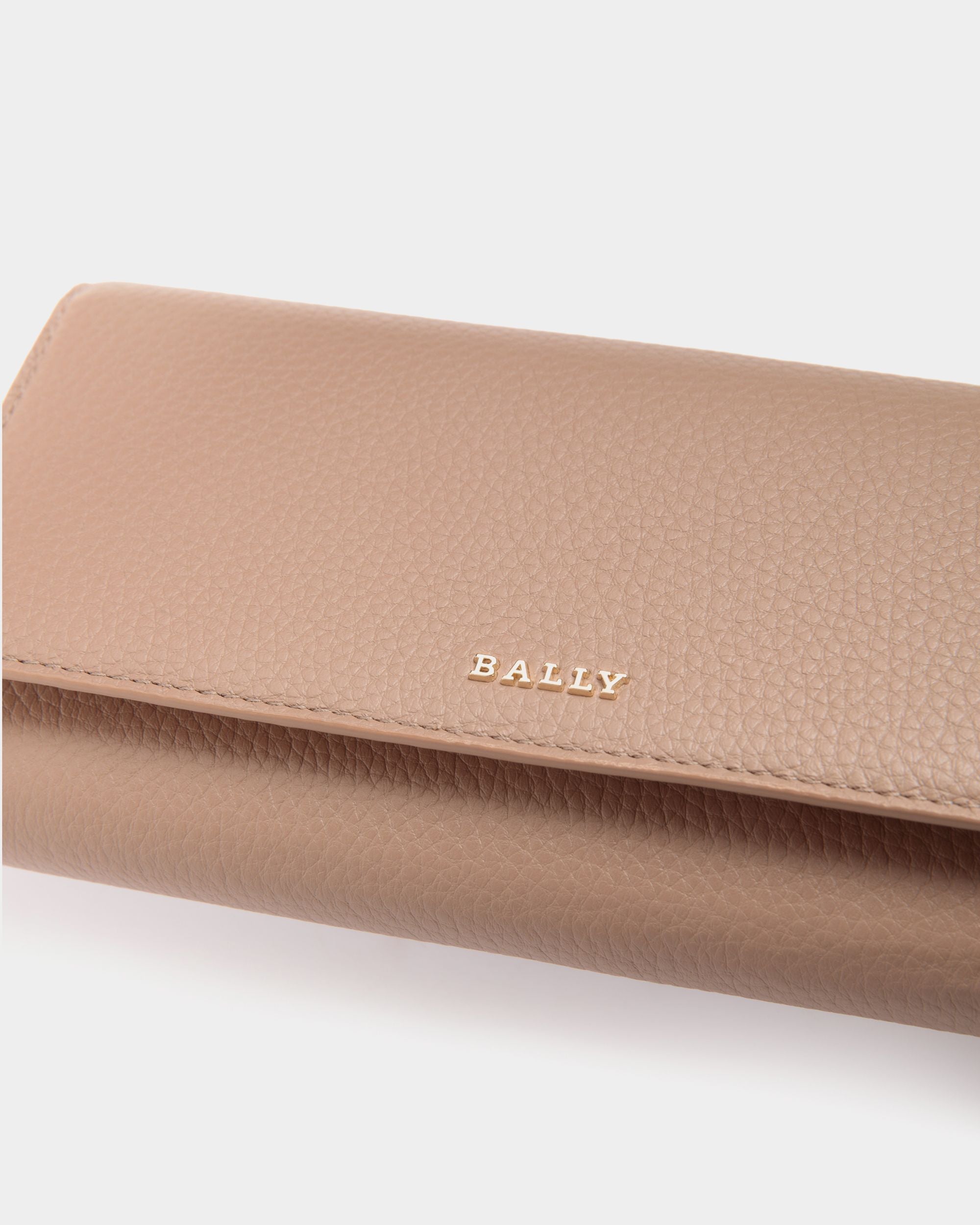 Geldbörse Continental Aus Beigem Genarbtem Leder - Damen - Bally - 04