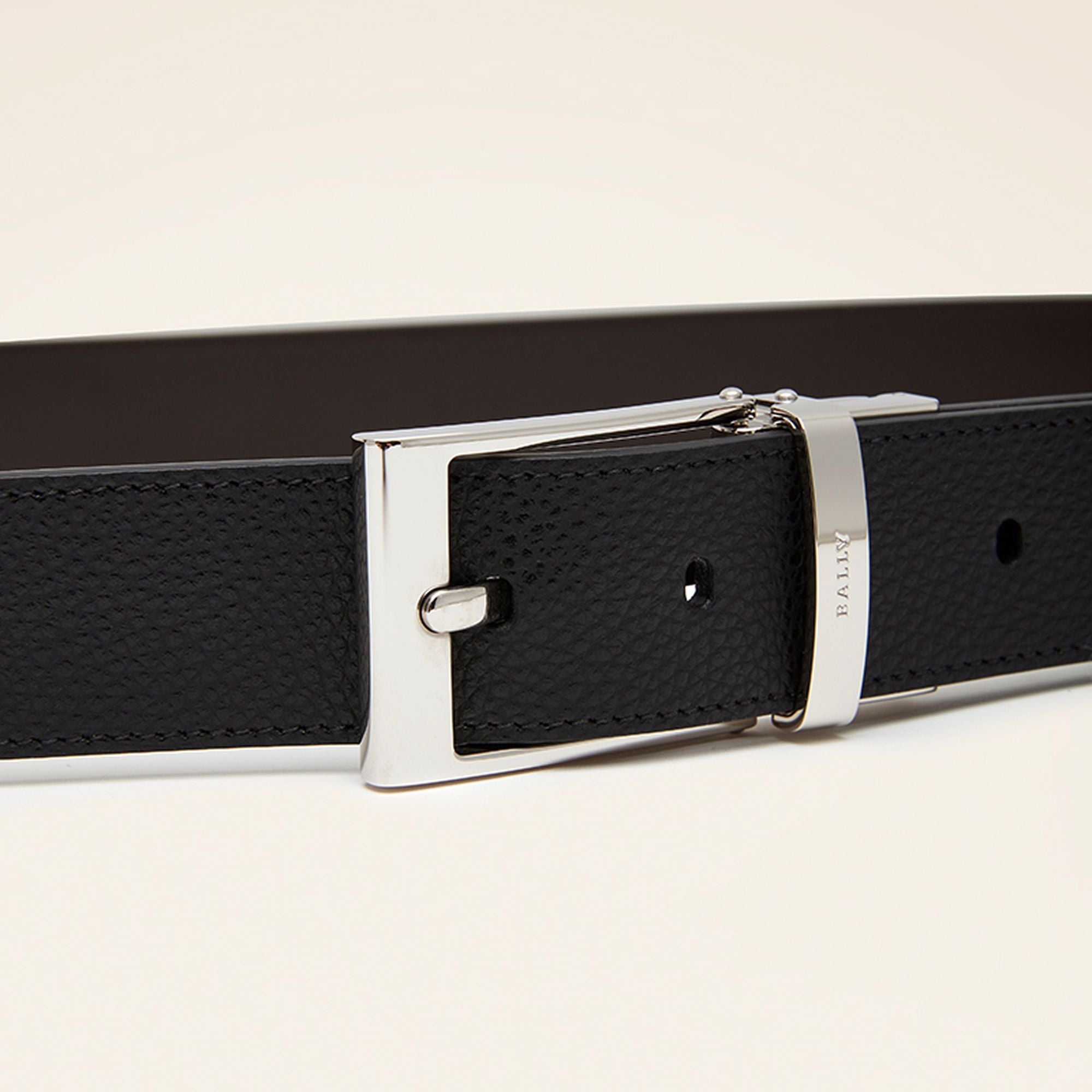 Men's Black Leather Belt - Herren - Bally - 03