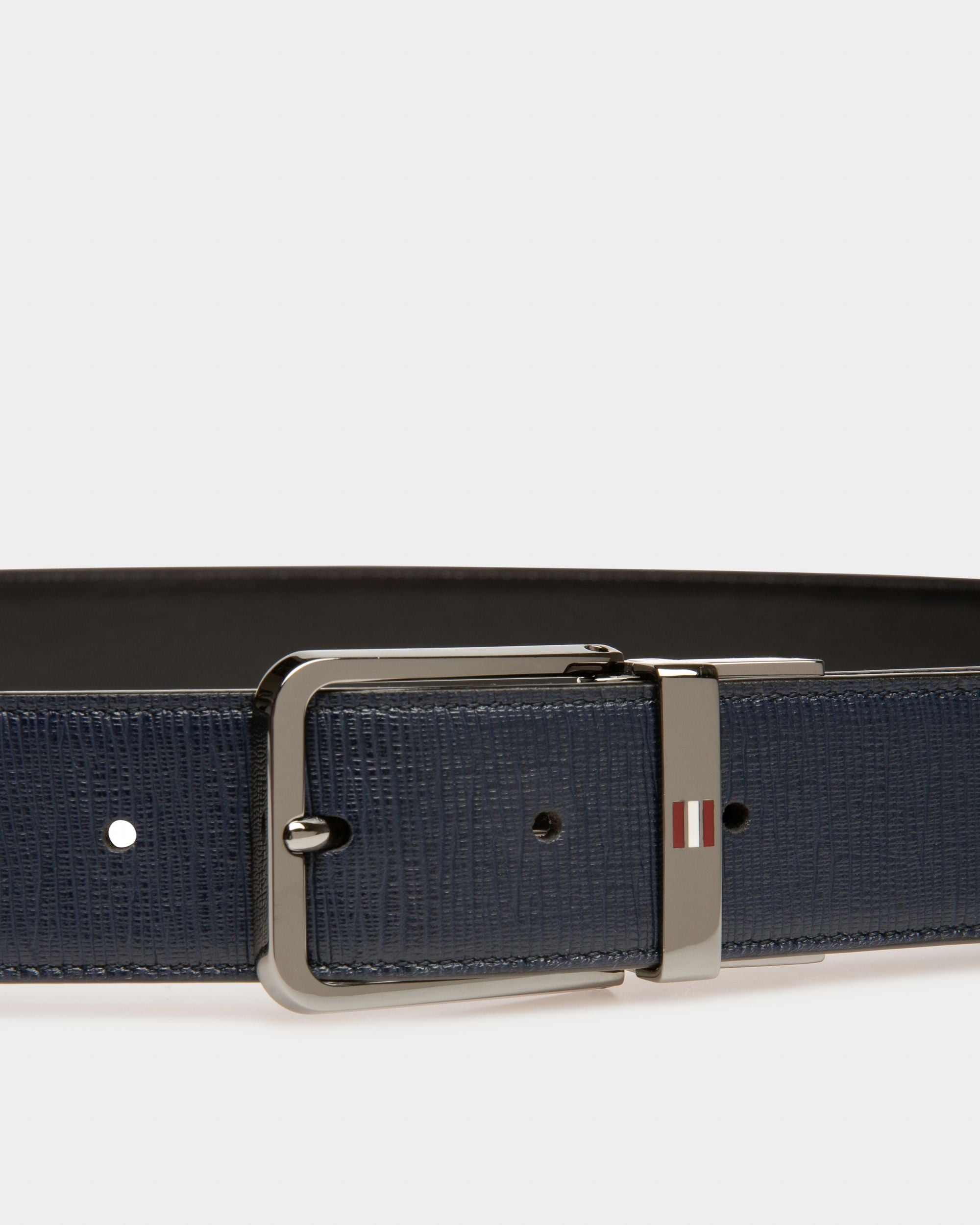 Arkin 35 Mm Breiter Gürtel Aus Marineblauem Und Schwarzem Leder - Herren - Bally - 03