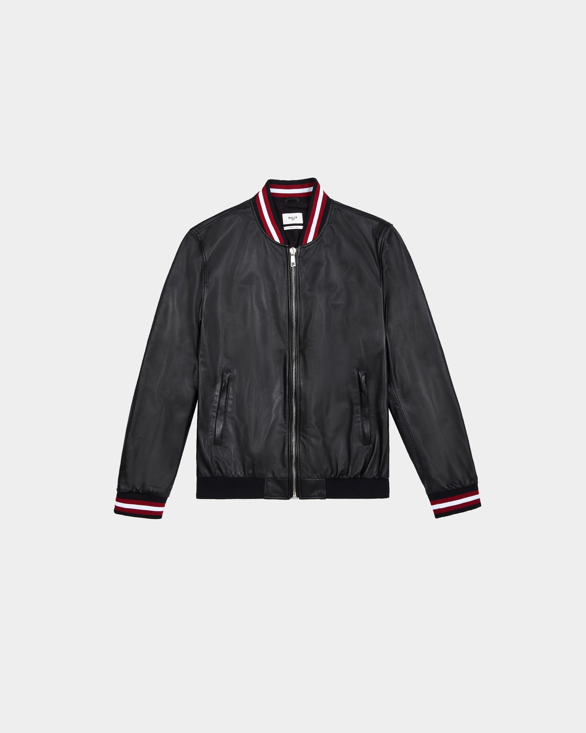 Men's Black Leather Jacket - Herren - Bally - 01