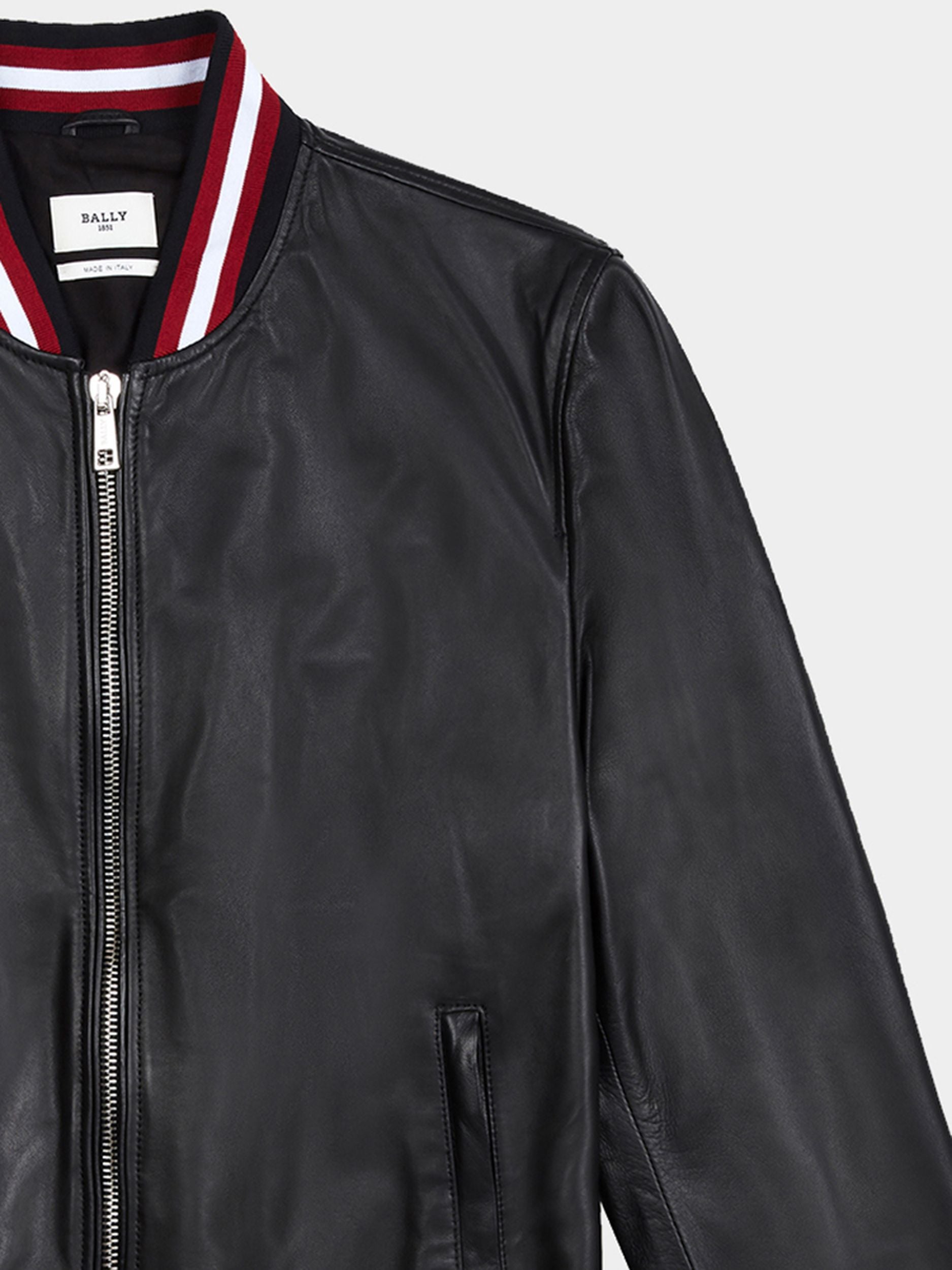 Men's Black Leather Jacket - Herren - Bally - 02