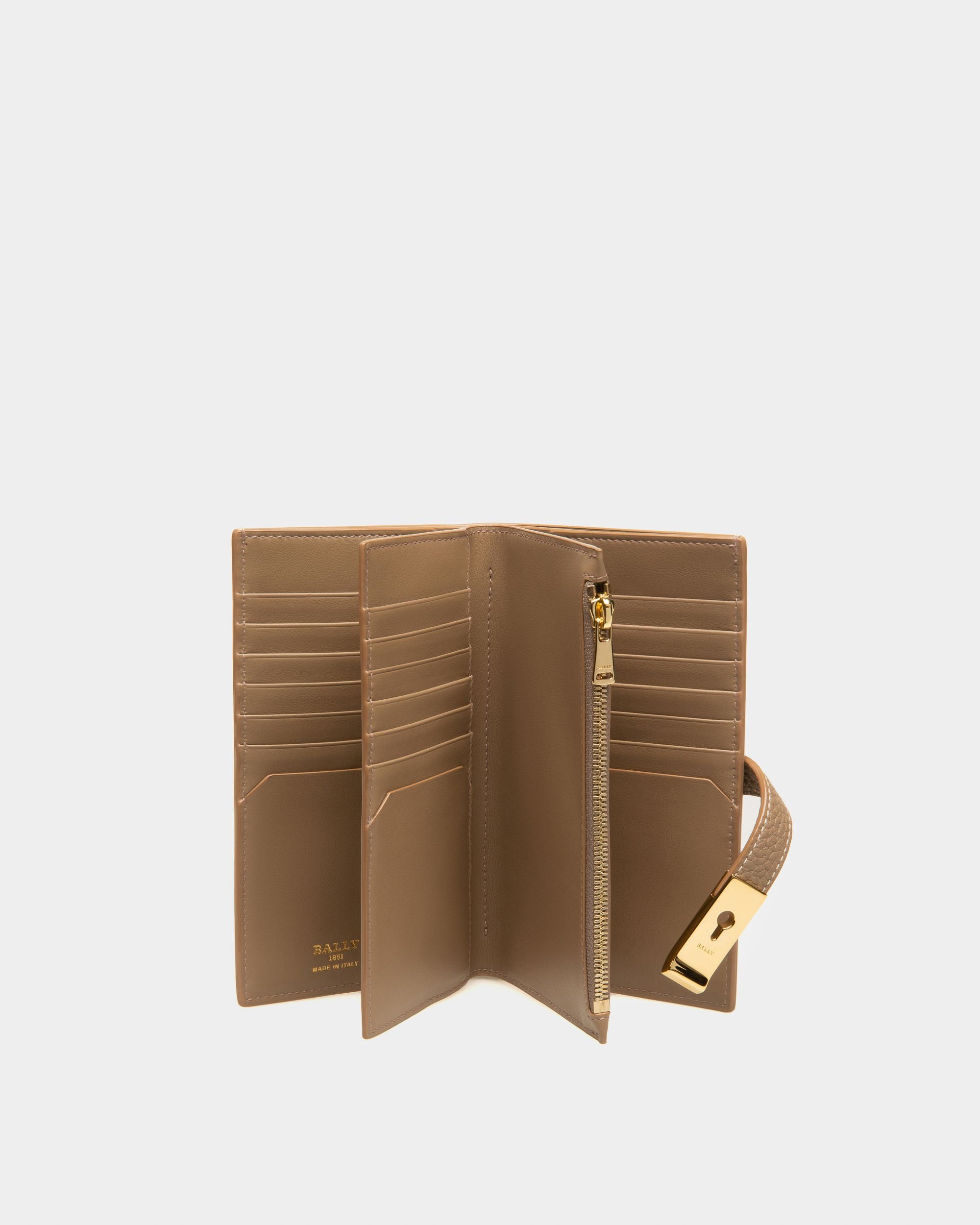 Amber Brieftasche Aus Taupefarbenem Leder Im Französischen Format - Damen - Bally - 03