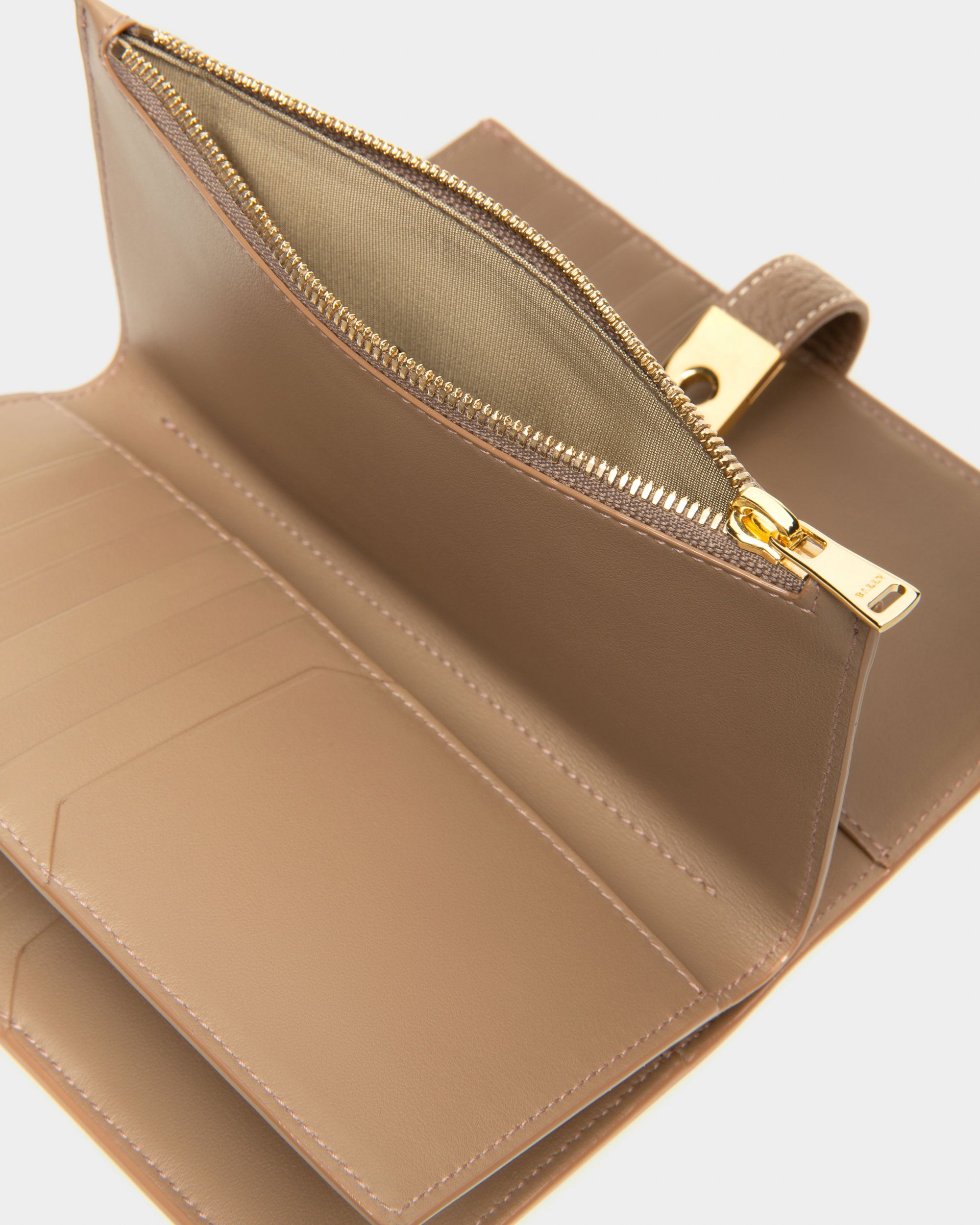 Amber Brieftasche Aus Taupefarbenem Leder Im Französischen Format - Damen - Bally - 04