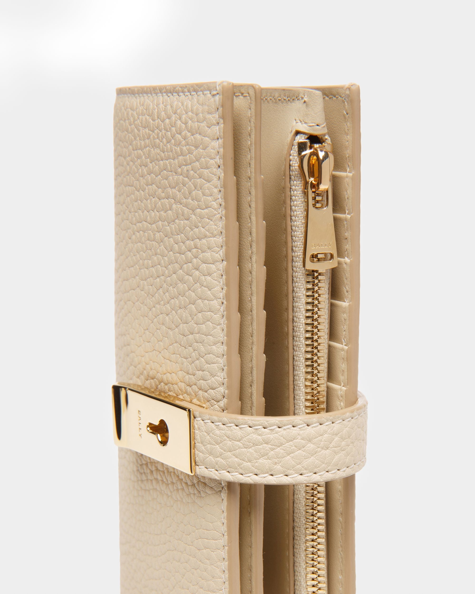 Amber Brieftasche Aus Hellbeigem Leder Im Französischen Format - Damen - Bally - 04