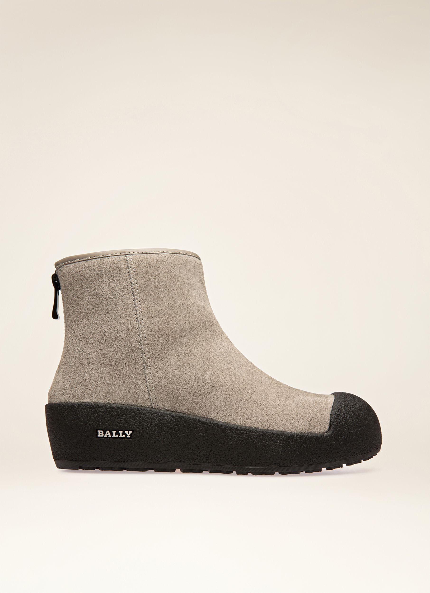 Curling Stiefel Aus Grauem Veloursleder - Damen - Bally - 01
